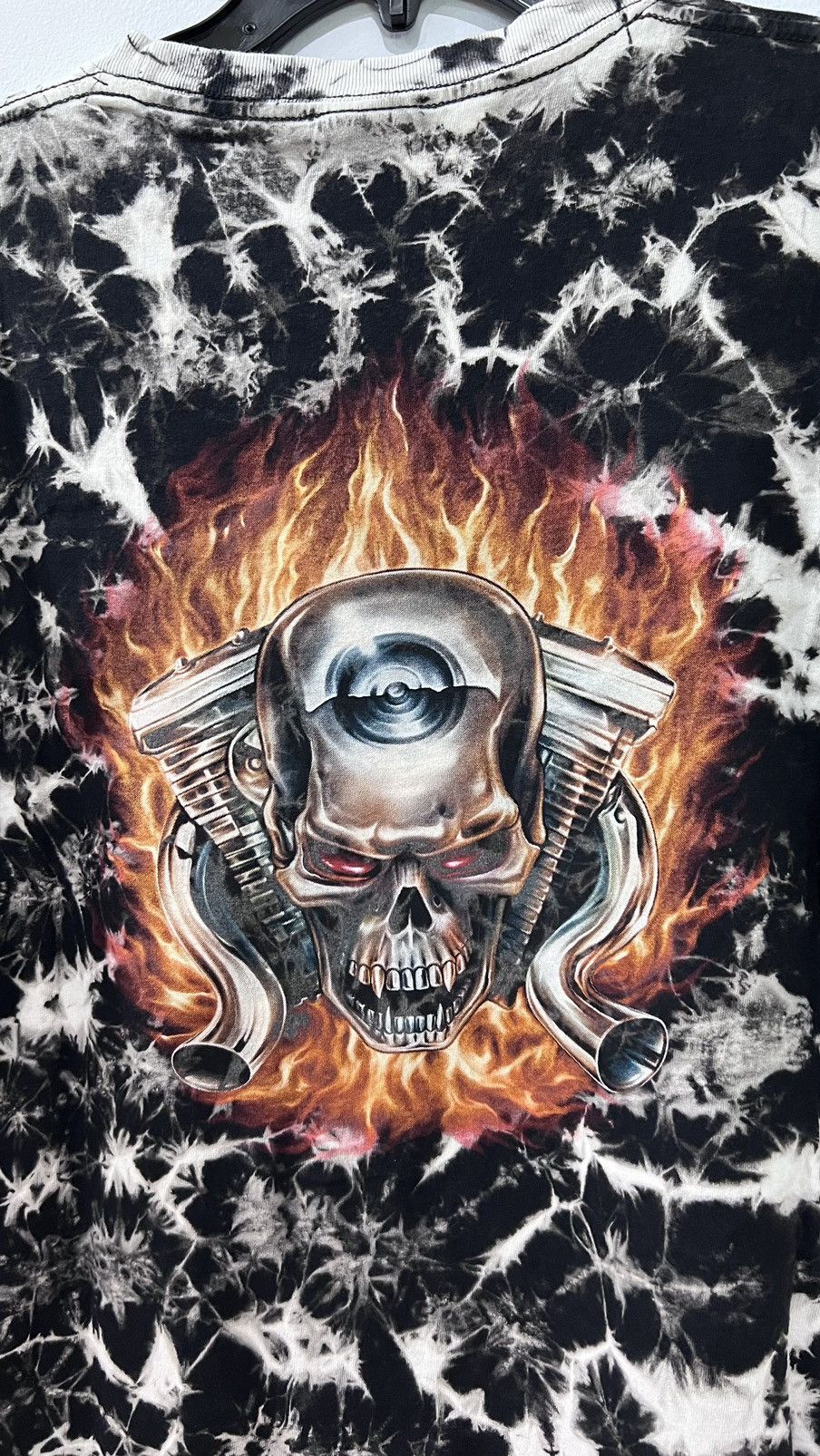 Vintage Skull in a Motorcycle Tie Dye Glow in the dark Size Large Size US L / EU 52-54 / 3 - 8 Thumbnail