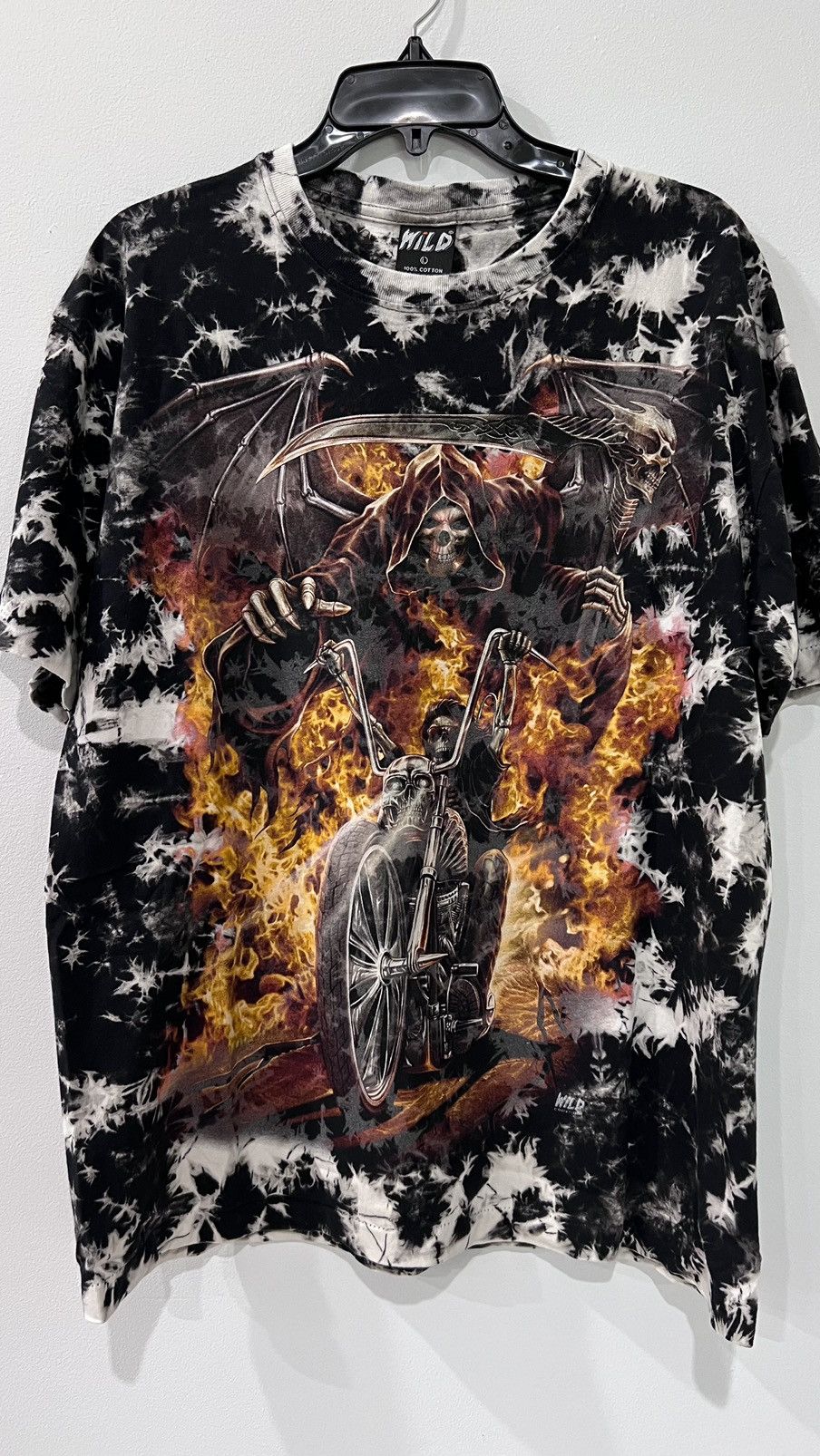 Vintage Skull in a Motorcycle Tie Dye Glow in the dark Size Large Size US L / EU 52-54 / 3 - 1 Thumbnail
