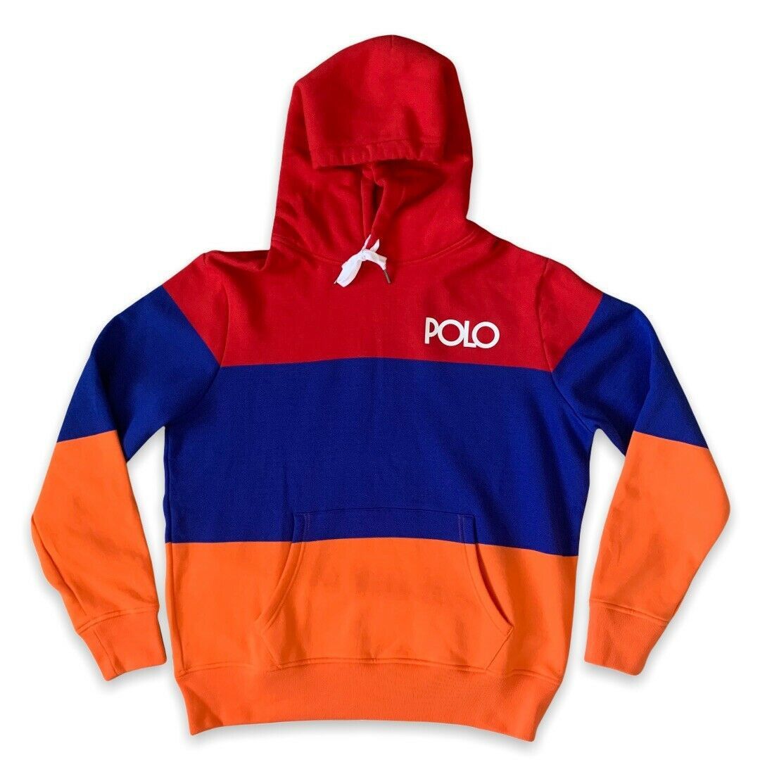 Image of Polo Ralph Laurent Color Block Fleece Hoodie , Men's (Size 2XL)