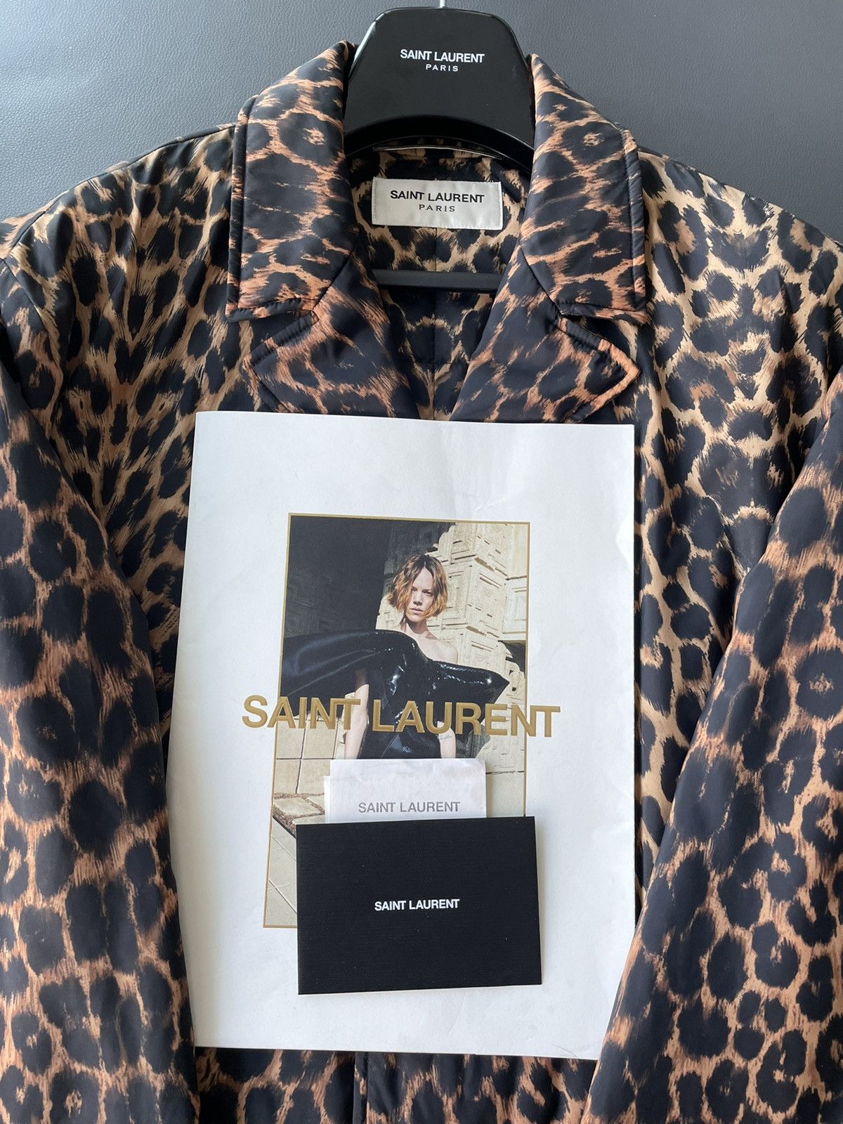 Hedi Slimane × Saint Laurent Paris × Yves Saint Laurent $4k Value Brand New Iconic Rare Super Runway Leopard Coat Size US XL / EU 56 / 4 - 4 Thumbnail