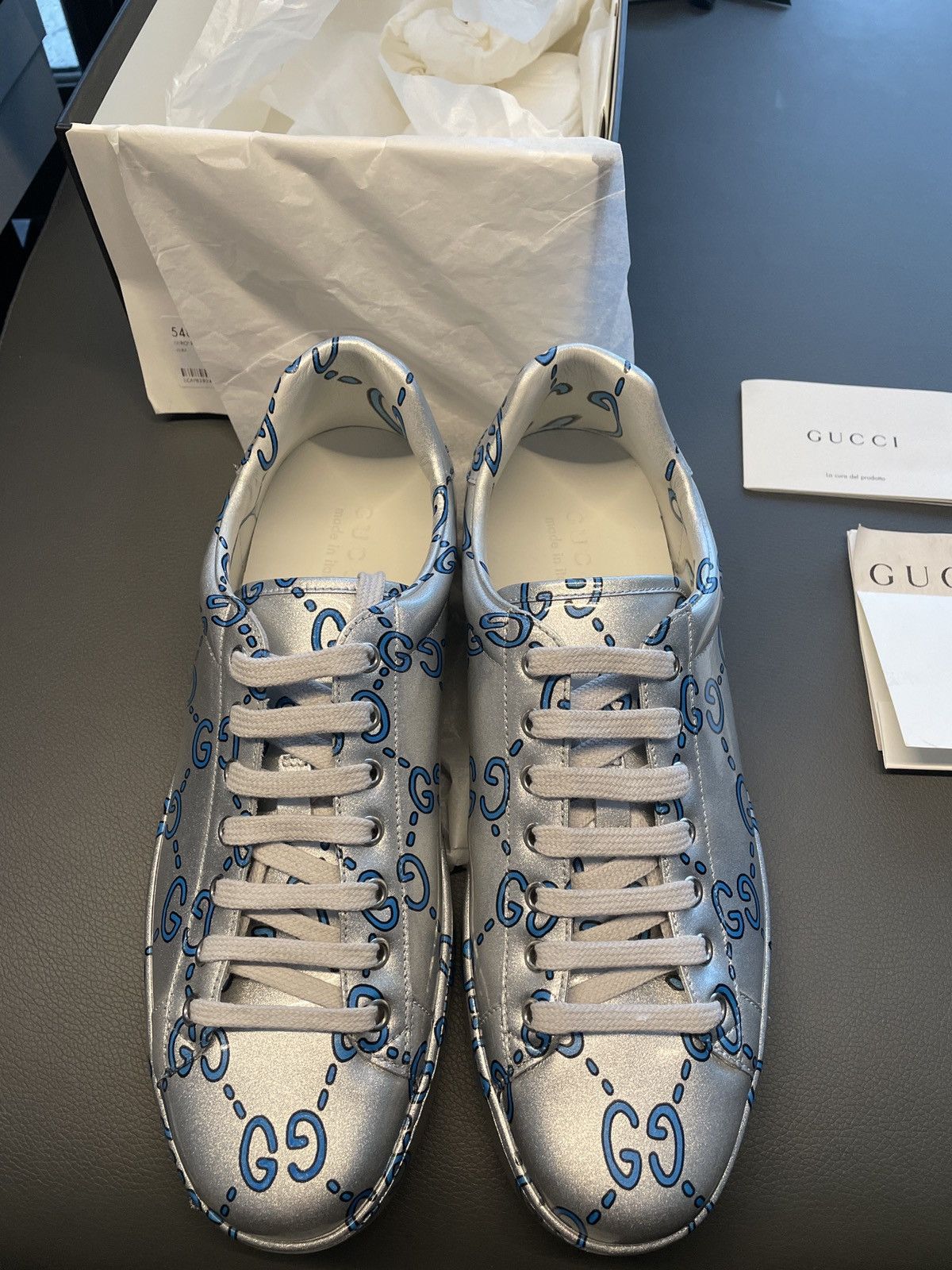 Gucci Limited Edition Brand New Runway ACE GG Logo Leather Sneaker Size US 9 / EU 42 - 7 Thumbnail