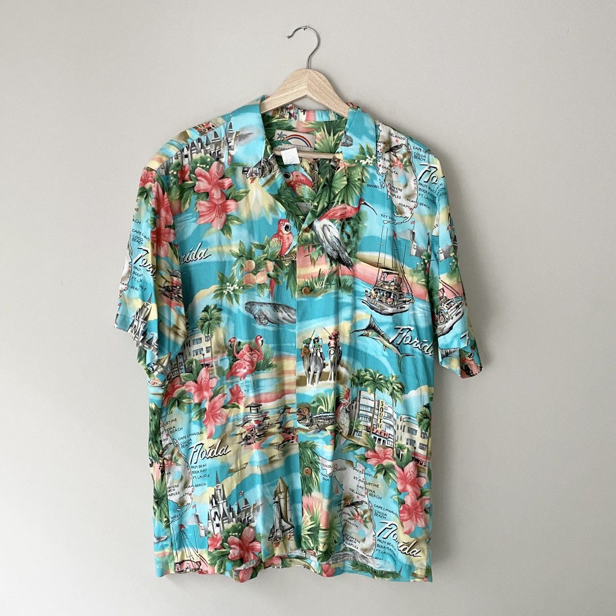 Vintage Paradise Found Vintage Hawaiian Florida Camp Collar Shirt | Grailed