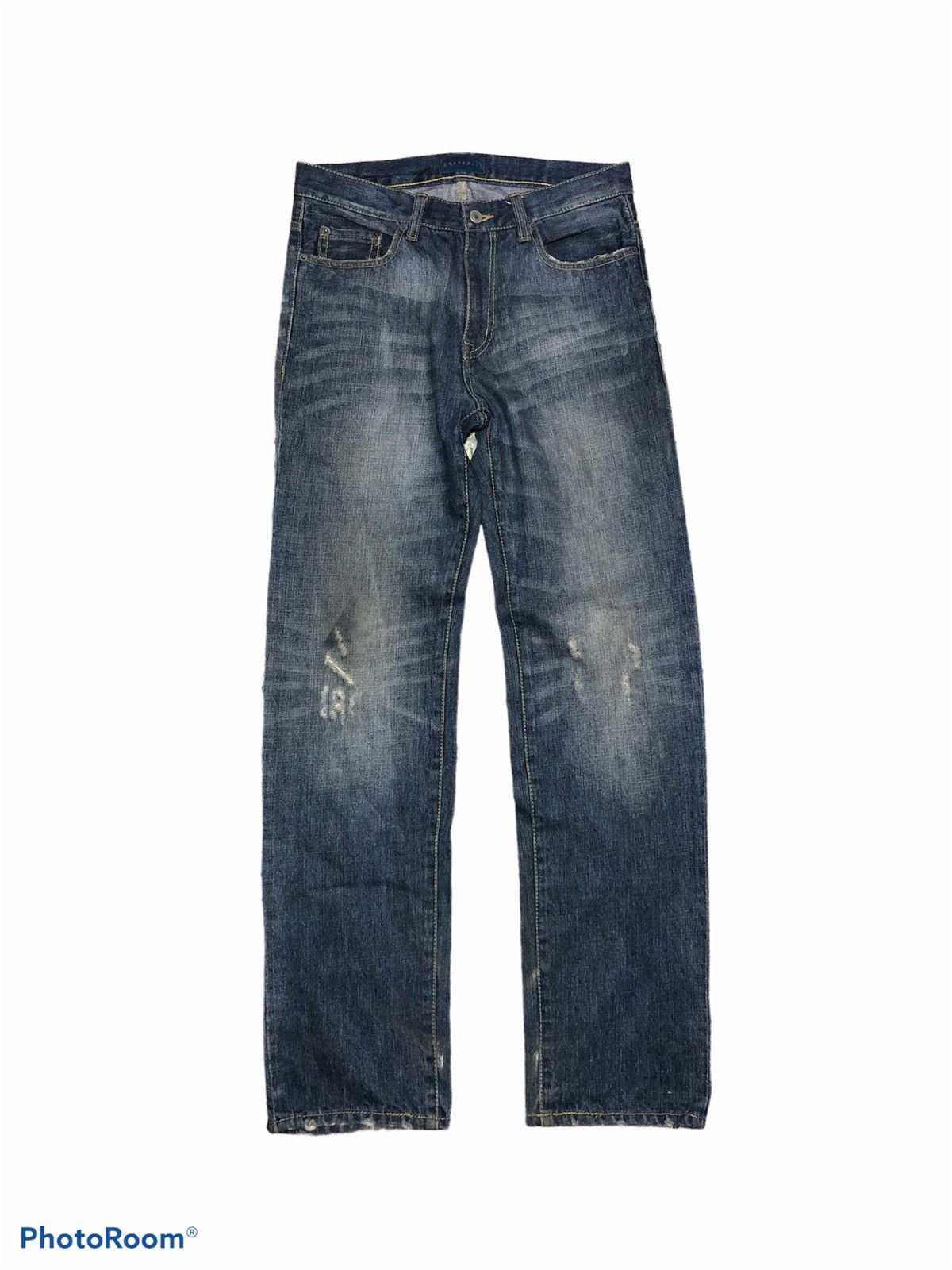 WASHED BLUE DISTRESSED DENIM BY RAGE BLUE