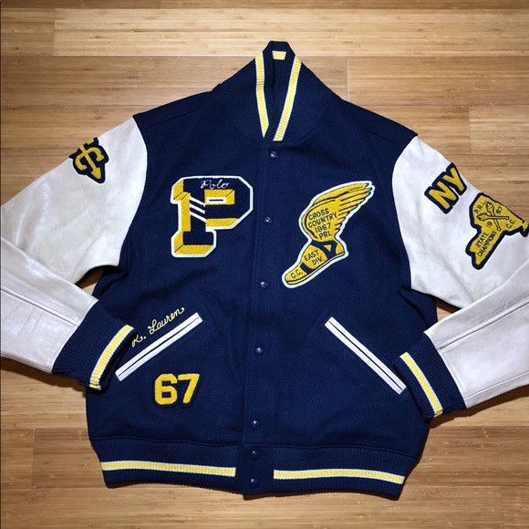 Polo Ralph Lauren Polo Ralph Lauren P Wing Leather Varsity Jacket 2XL Size US XXL / EU 58 / 5 - 6 Thumbnail