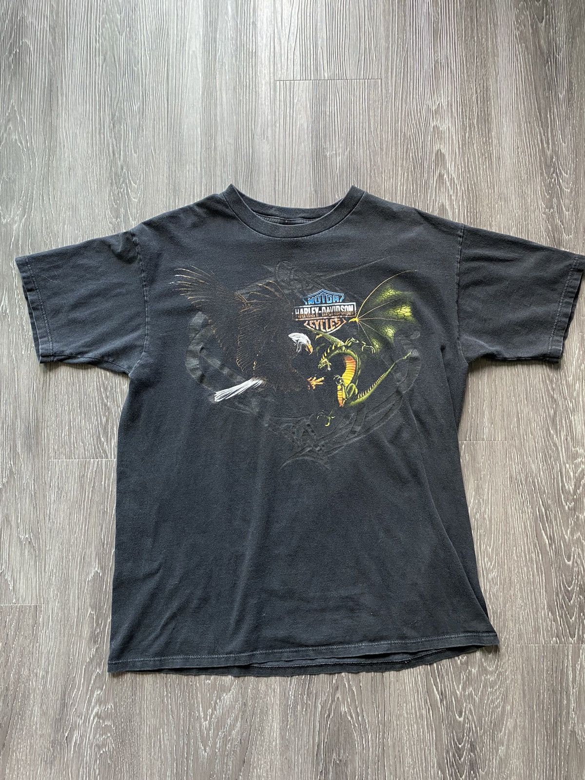 Harley Davidson Vintage Made in USA Harley Davidson Dragon Eagle Tee T Shirt Size US XL / EU 56 / 4 - 2 Thumbnail