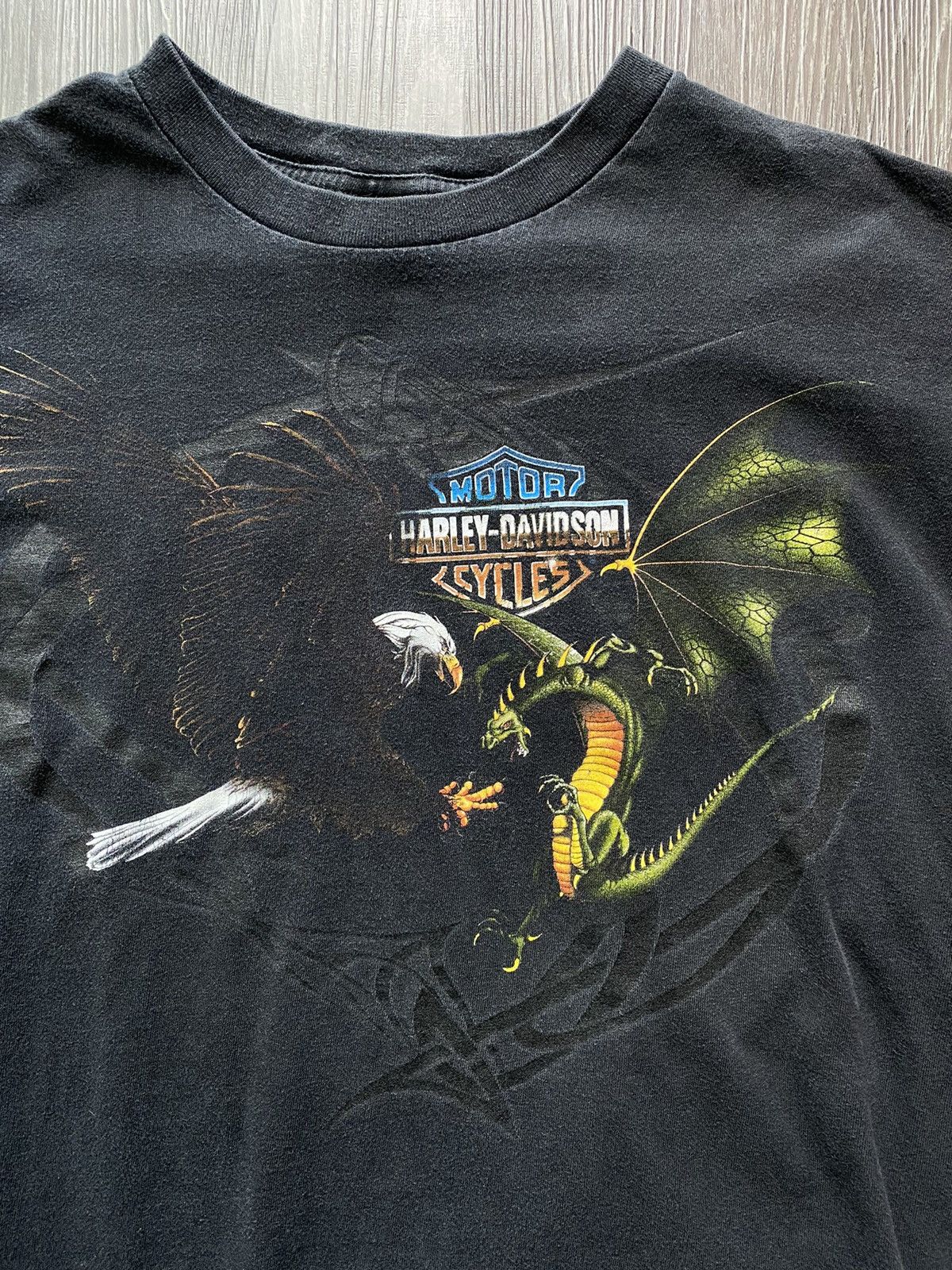 Harley Davidson Vintage Made in USA Harley Davidson Dragon Eagle Tee T Shirt Size US XL / EU 56 / 4 - 3 Thumbnail
