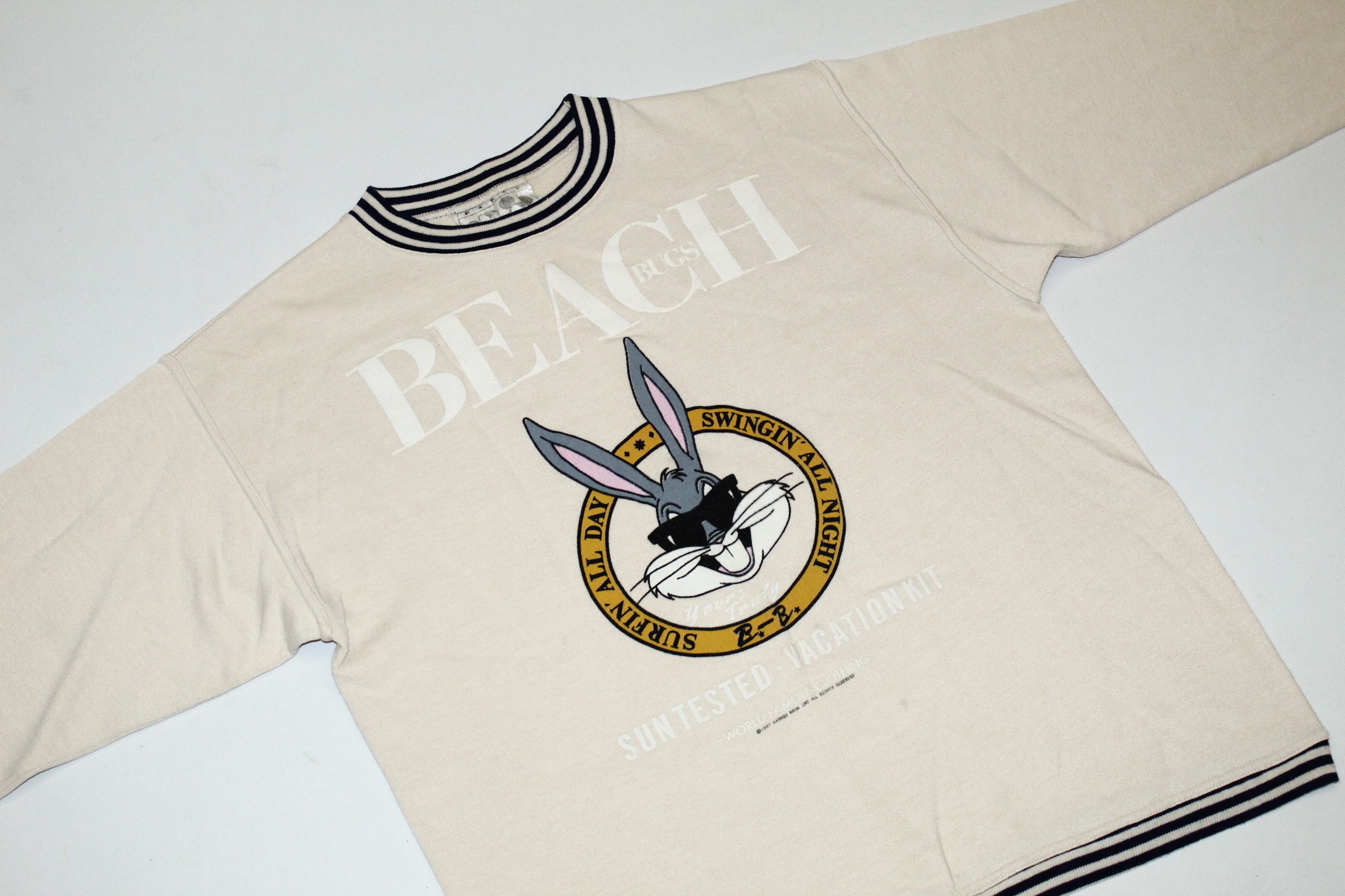 Warner Bros RARE💥1987 World Famous Beach Bugs Warner Bros. Sweatshirt Size US XL / EU 56 / 4 - 2 Thumbnail