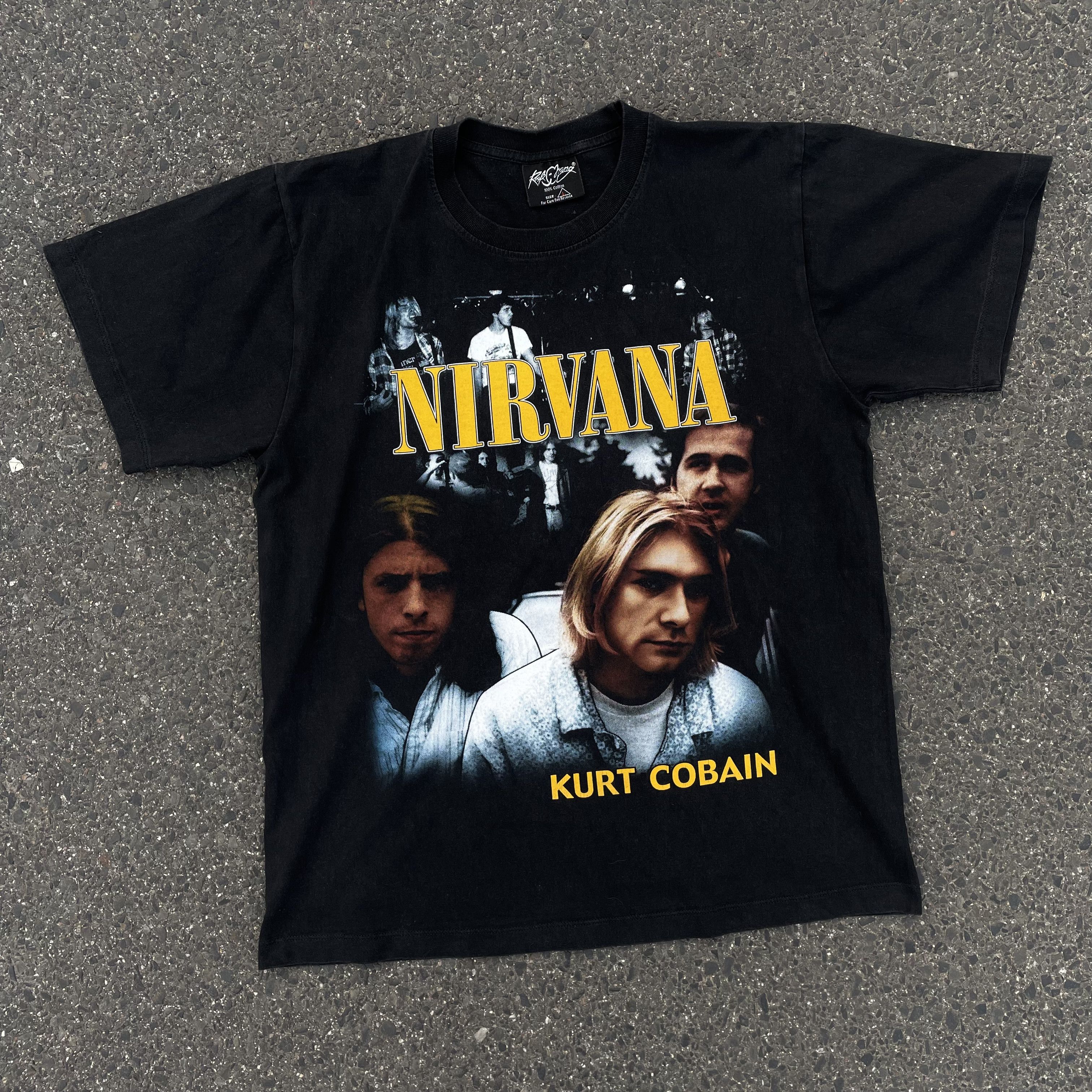 Official Nirvana Classic Smiley Face Band T-Shirt - Men's Black Regular Fit Tee (Size XL) - View #4