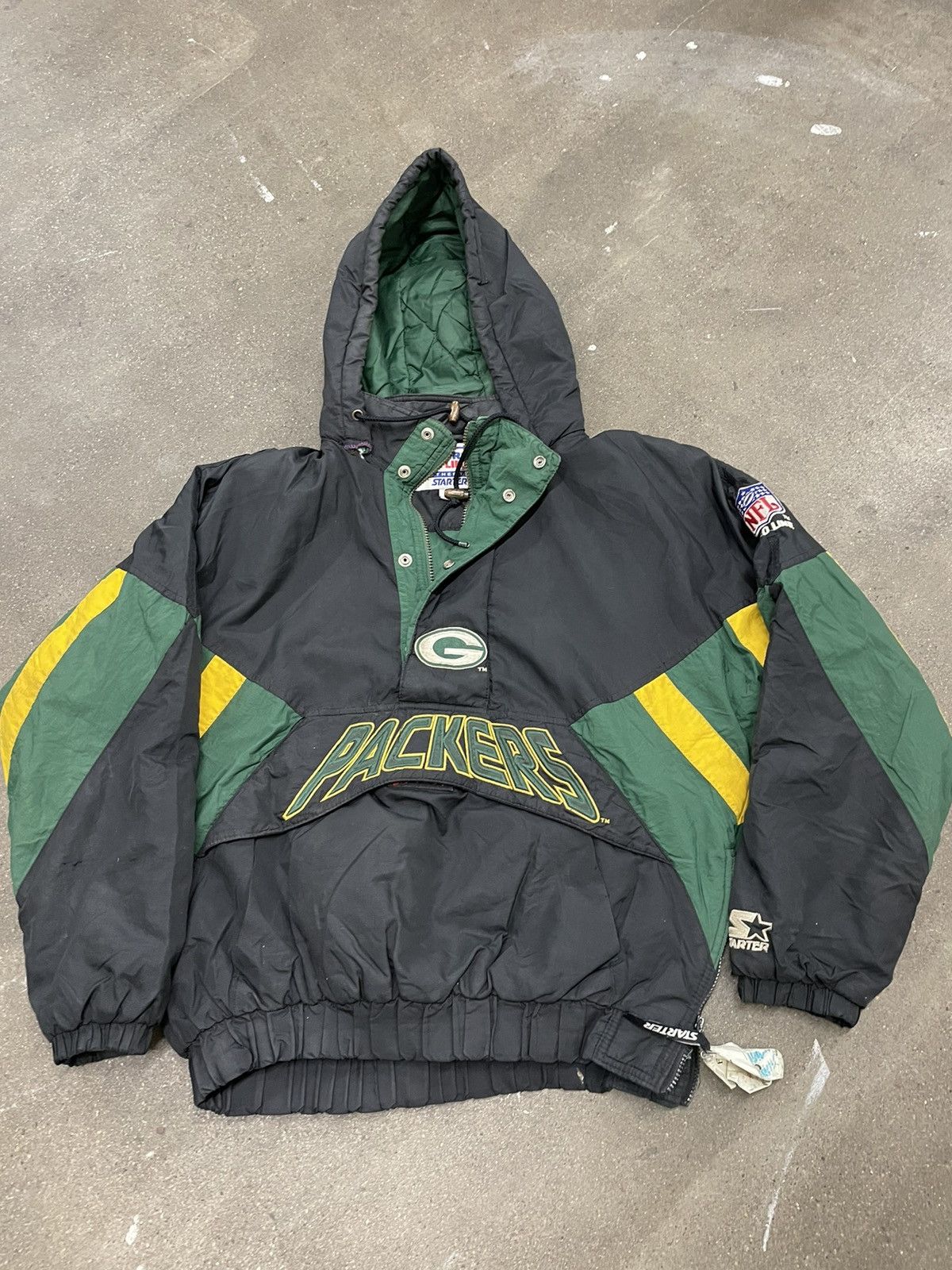 Veste coupe-vent zippée à blocs de couleurs pour femme Green Bay Packers WEAR by Erin Andrews - Grande taille - Vert/Jaune