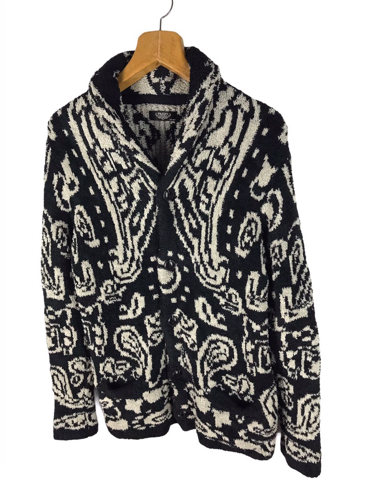 Japanese Brand KNIT CARDIGAN JACKET PAISLEY BUTTERFLY ART Size US S / EU 44-46 / 1 - 3 Thumbnail