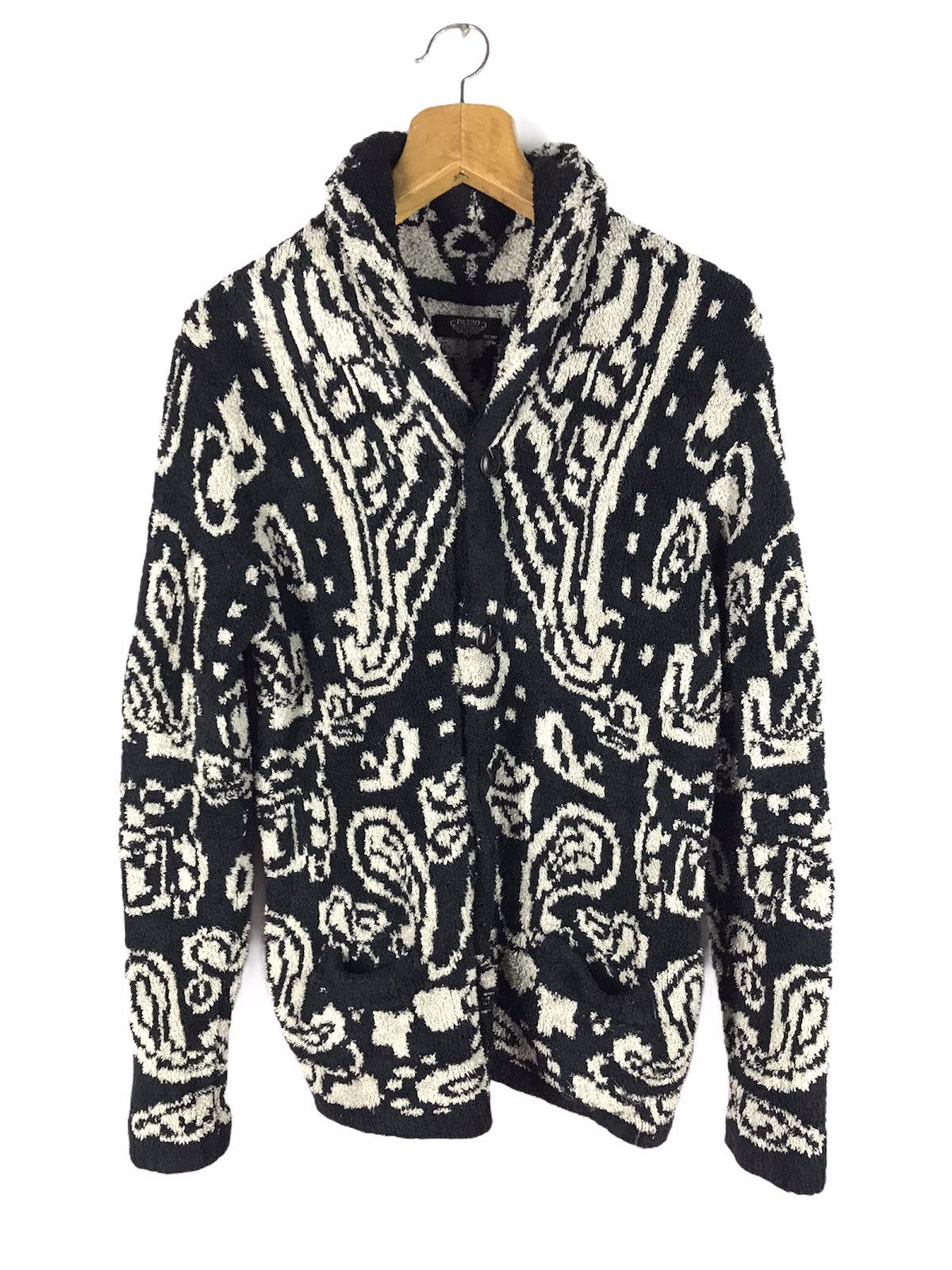 Japanese Brand KNIT CARDIGAN JACKET PAISLEY BUTTERFLY ART Size US S / EU 44-46 / 1 - 4 Thumbnail