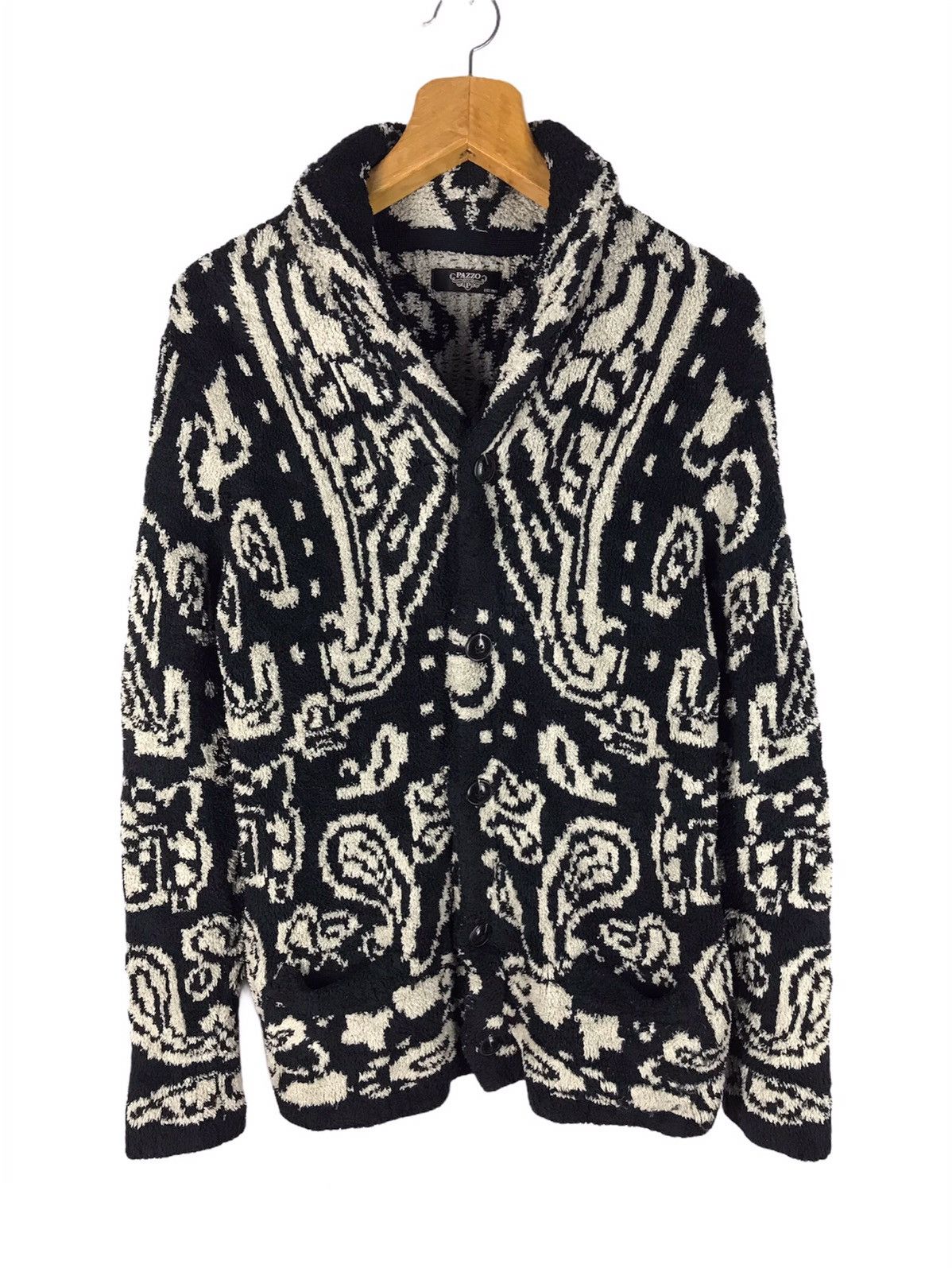 Japanese Brand KNIT CARDIGAN JACKET PAISLEY BUTTERFLY ART Size US S / EU 44-46 / 1 - 2 Thumbnail