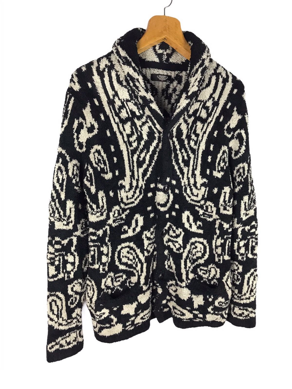 Japanese Brand KNIT CARDIGAN JACKET PAISLEY BUTTERFLY ART Size US S / EU 44-46 / 1 - 1 Thumbnail