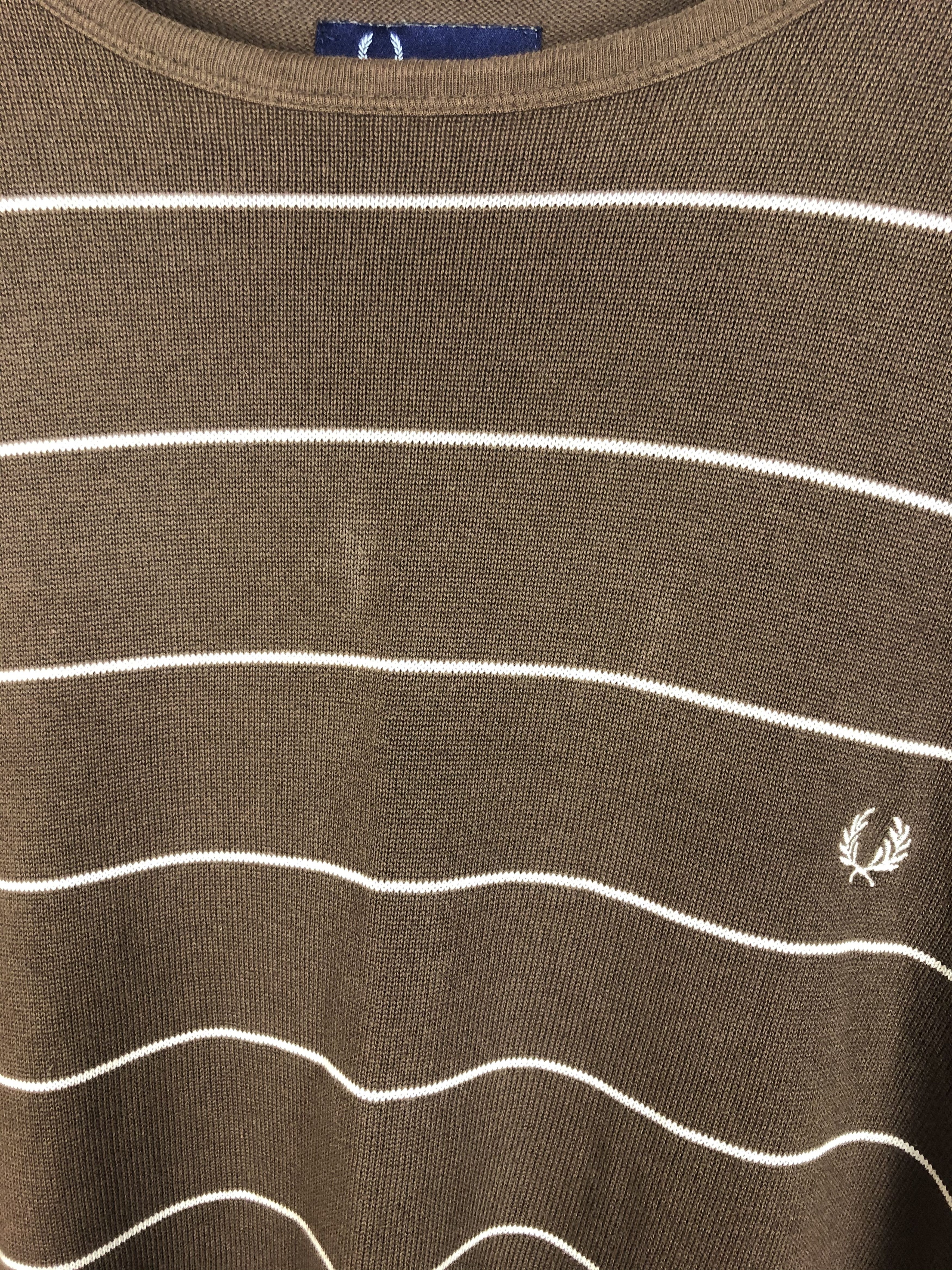 Fred Perry × Vintage Vintage Fred Perry Brown Sweater stripes Pullover Size US M / EU 48-50 / 2 - 6 Thumbnail