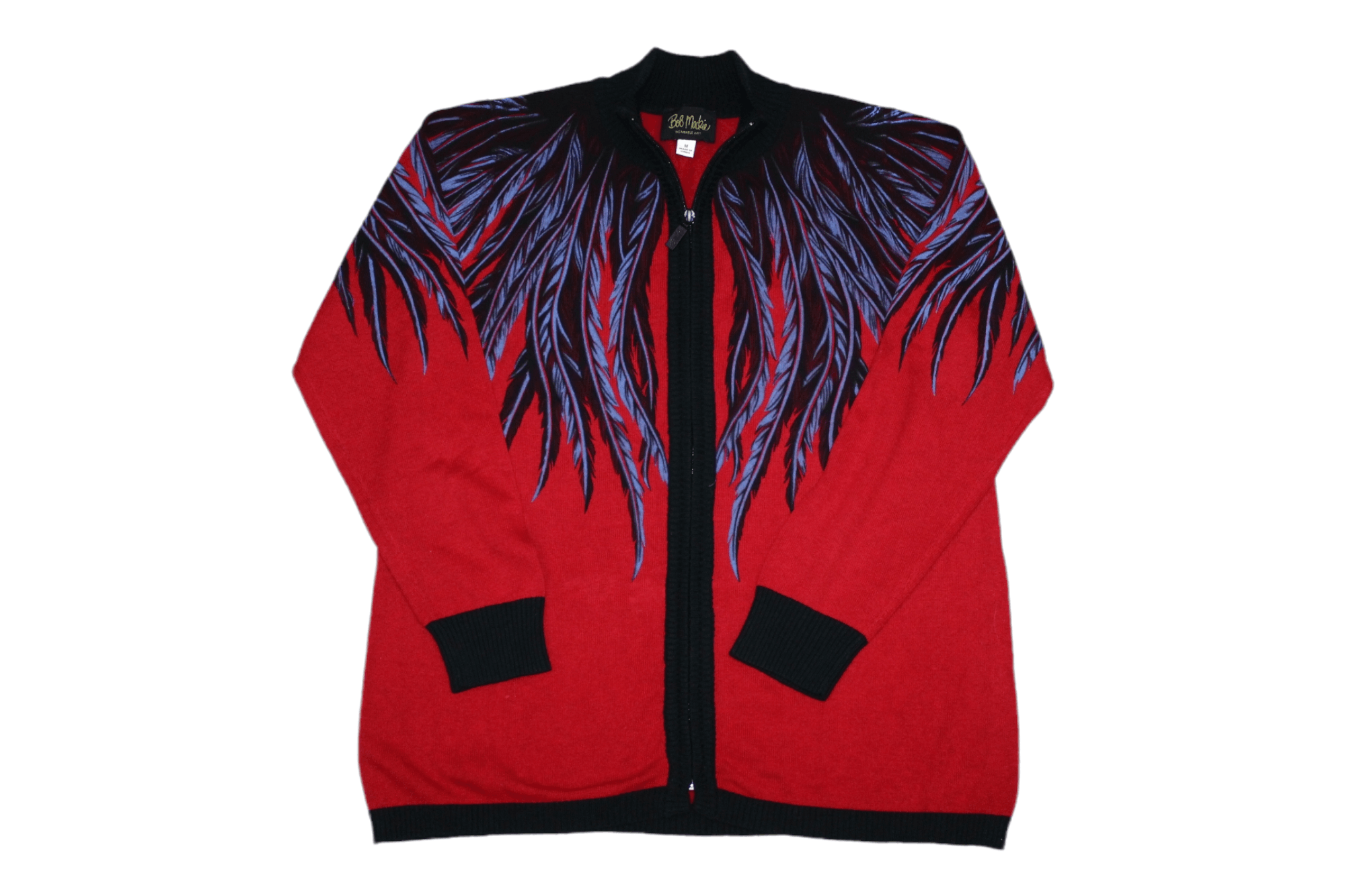 Other Vtg Bob Mackie USA Wings Art Woven Cotton Zipper Jacket Size US M / EU 48-50 / 2 - 1 Thumbnail