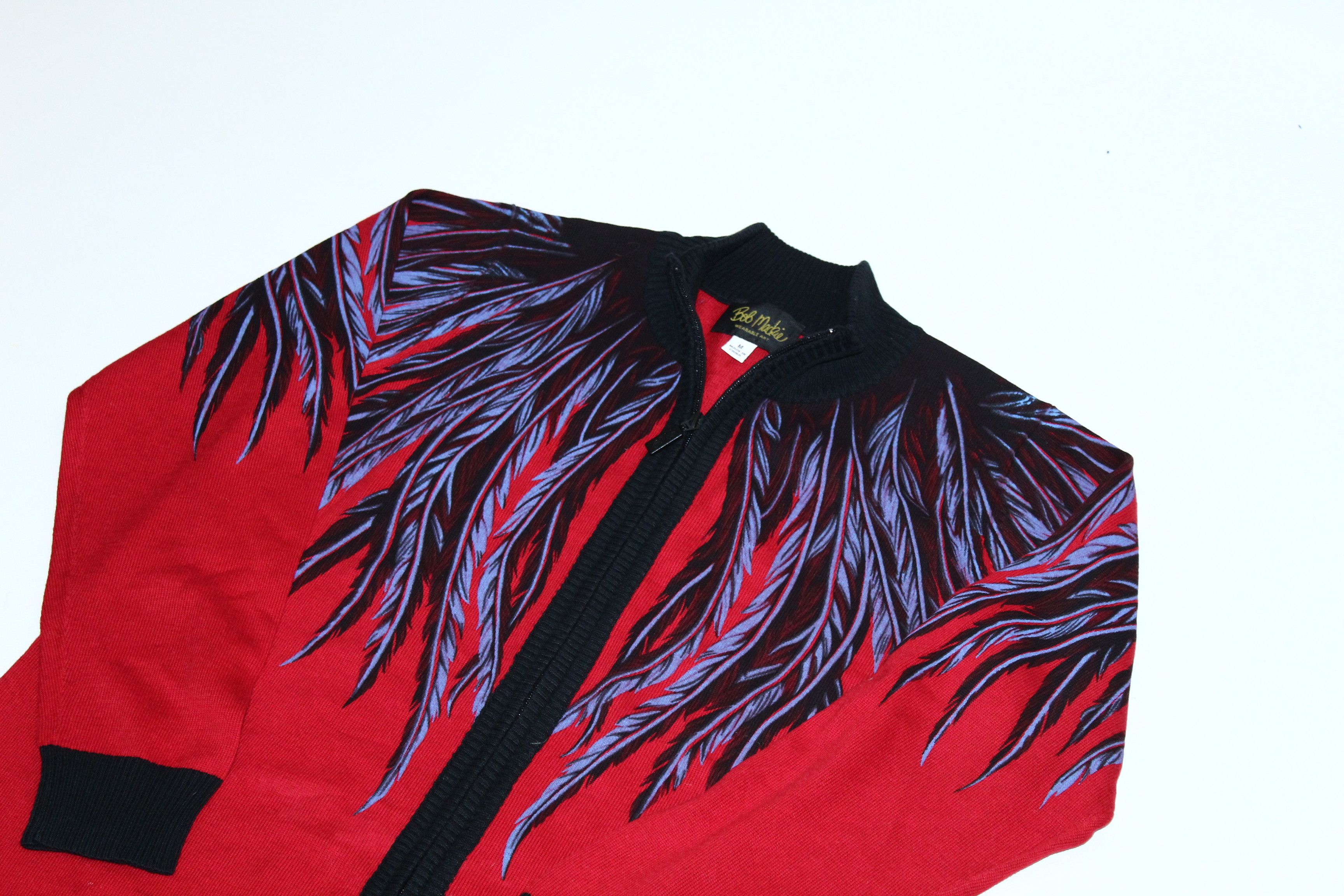 Other Vtg Bob Mackie USA Wings Art Woven Cotton Zipper Jacket Size US M / EU 48-50 / 2 - 2 Thumbnail