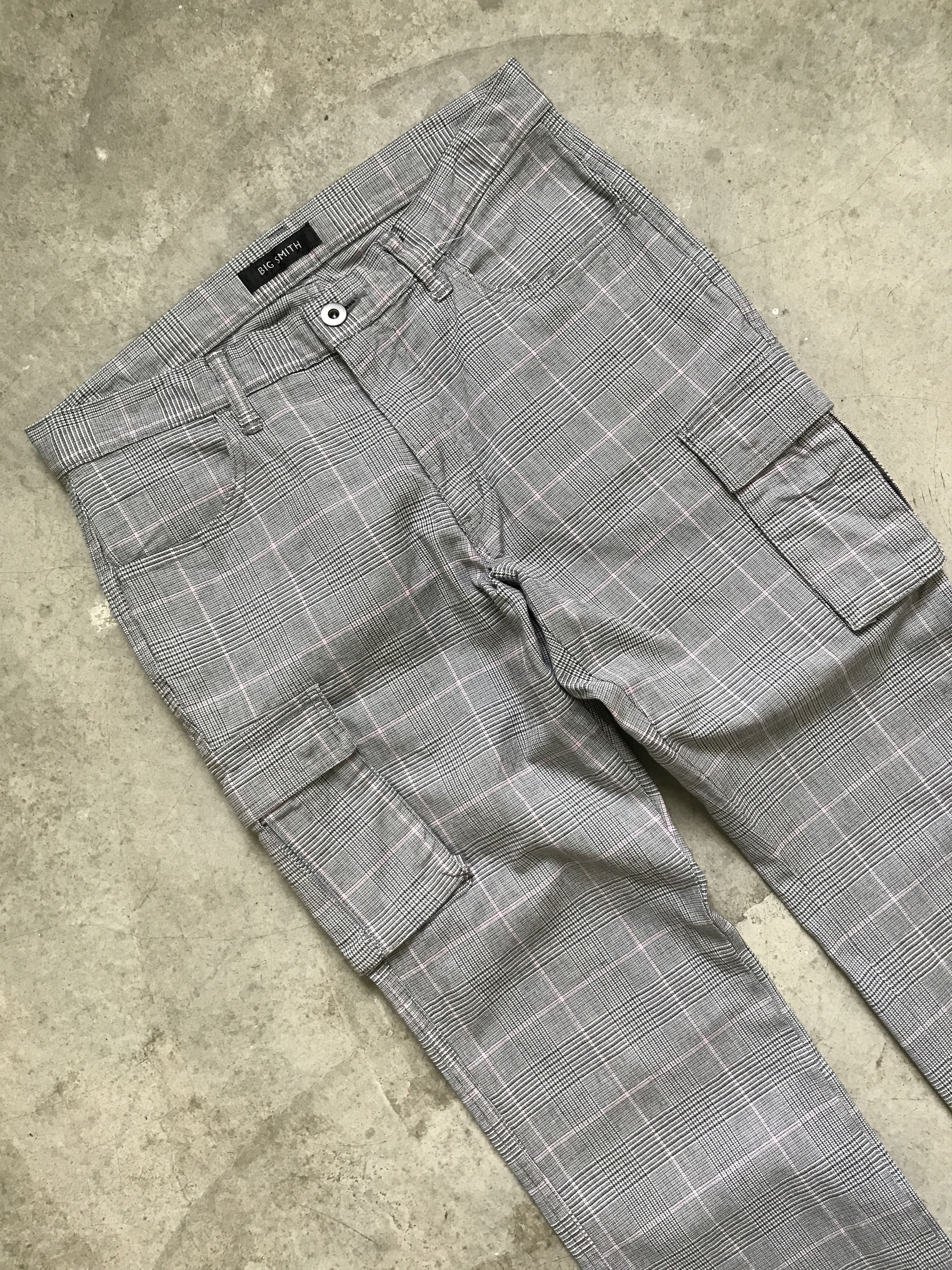 Japanese Brand CP44 - BIG SMITH Japan Plaid M65 Slim Cargo Pant Size US 31 - 2 Thumbnail