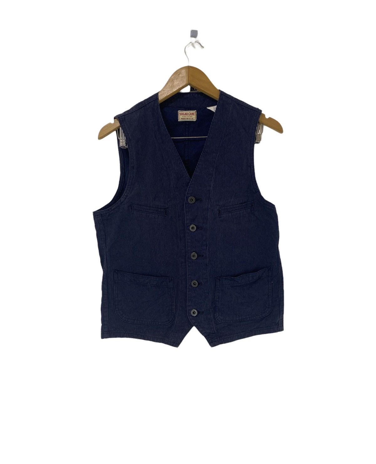 Sugar Cane Vintage Sugar Cane Stripe Vest Worker Clothing Made In USA Size US M / EU 48-50 / 2 - 1 Thumbnail