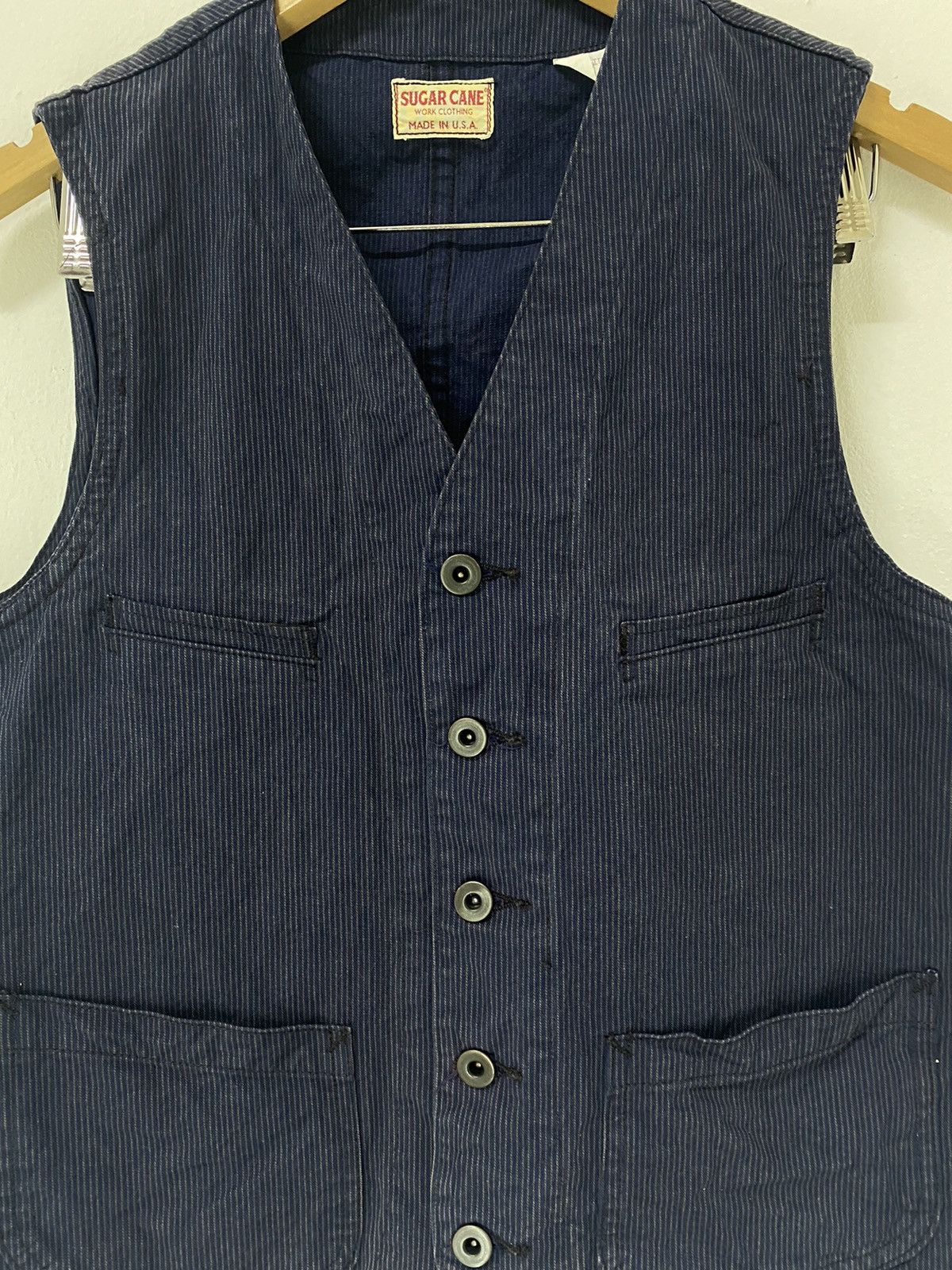 Sugar Cane Vintage Sugar Cane Stripe Vest Worker Clothing Made In USA Size US M / EU 48-50 / 2 - 4 Thumbnail