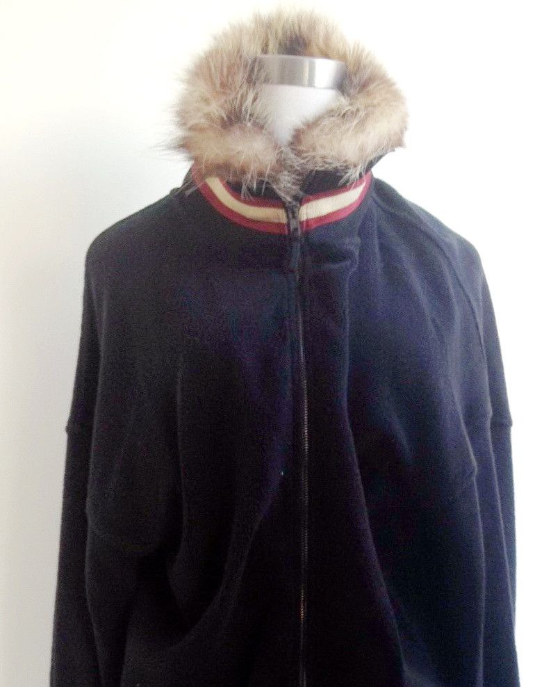 ジャケット・アウター jean paul gaultier fleece jacket archive JEAN PAUL GAULTIER HOMME ARCHIVE BLACK FLEECE BOMBER JACKET WITH