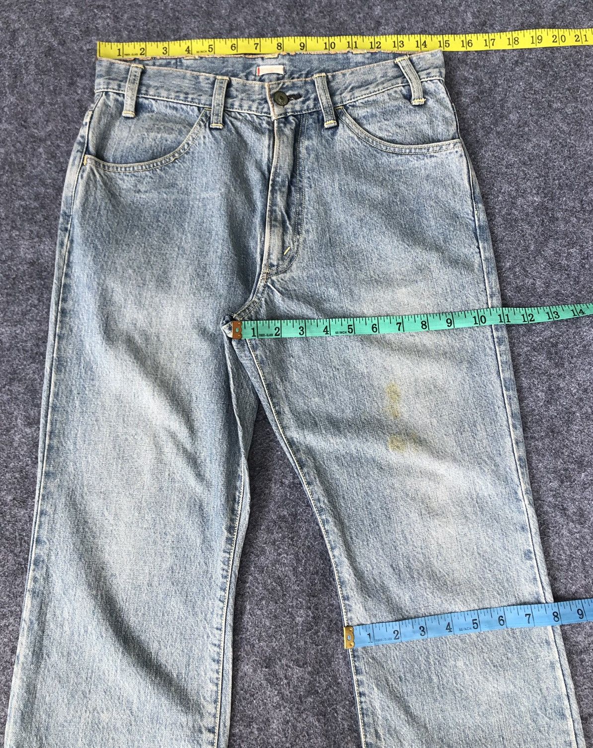 Kaptain Sunshine Vintage 90s🔥KAPTAIN SUNSHINE🔥Distressed Light Wash Denim Size US 29 - 19 Thumbnail