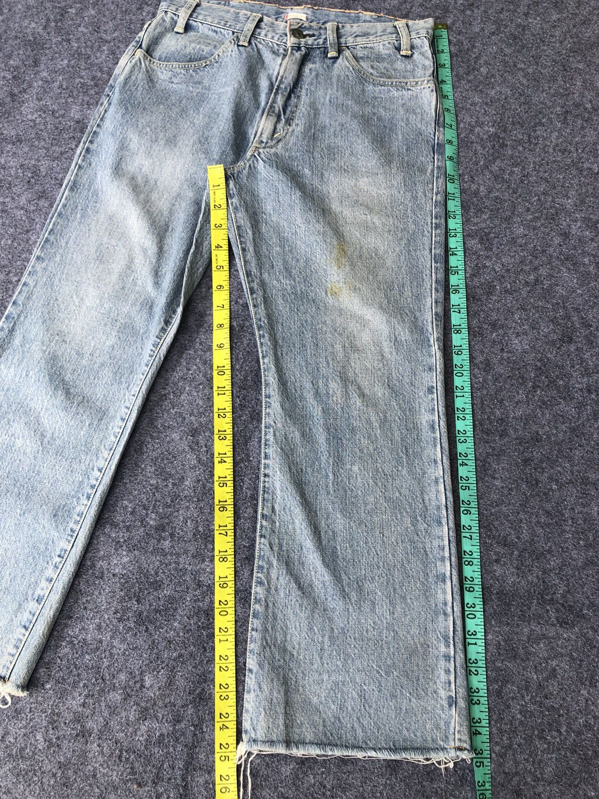 Kaptain Sunshine Vintage 90s🔥KAPTAIN SUNSHINE🔥Distressed Light Wash Denim Size US 29 - 20 Thumbnail