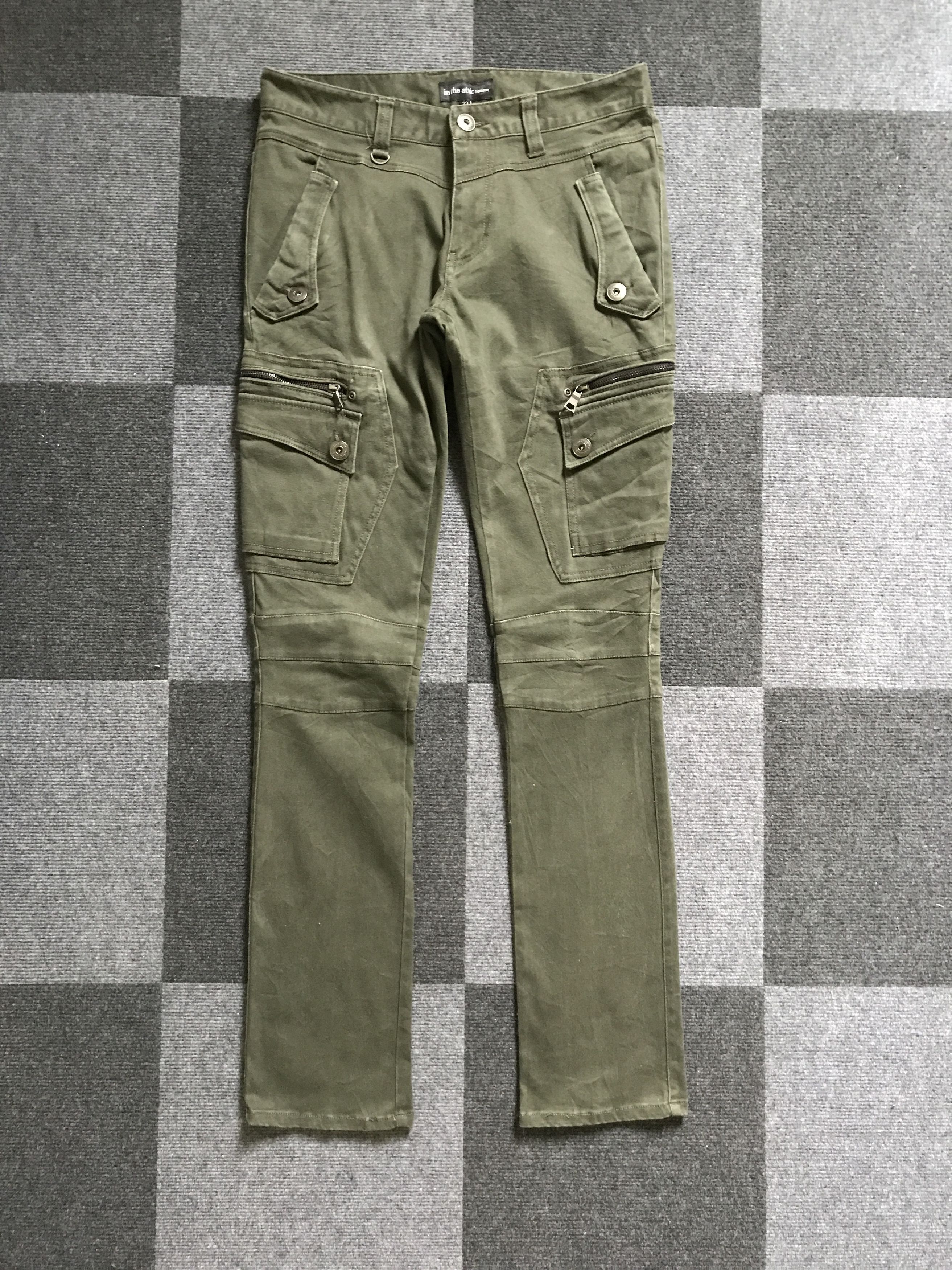 image of Seditionaries Cp258 In The Attic Japan Punk Skinny Biker Cargo Pant in Military Green (Size 30)