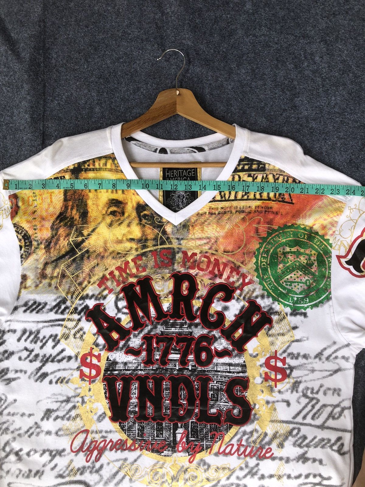 If Six Was Nine × Vintage Rare🔥Herritage America Design Tshirt Size US XXL / EU 58 / 5 - 10 Thumbnail