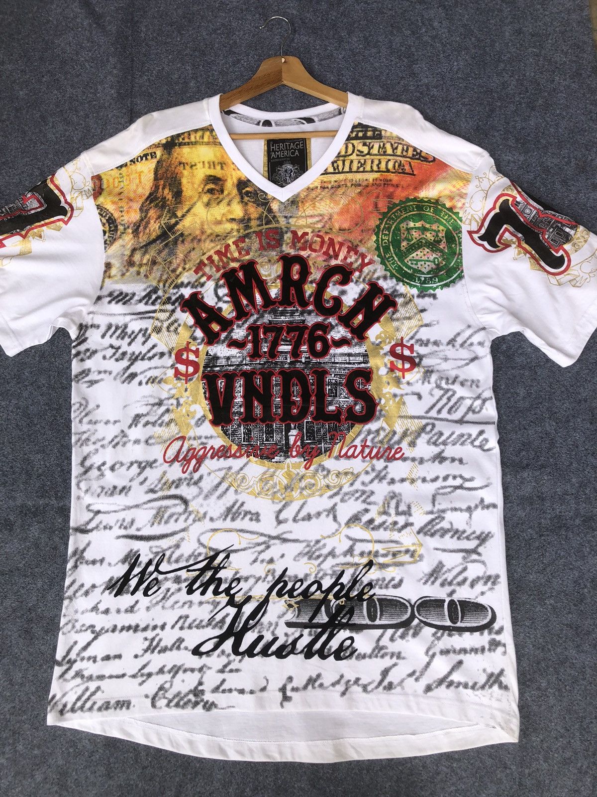 If Six Was Nine × Vintage Rare🔥Herritage America Design Tshirt Size US XXL / EU 58 / 5 - 2 Thumbnail