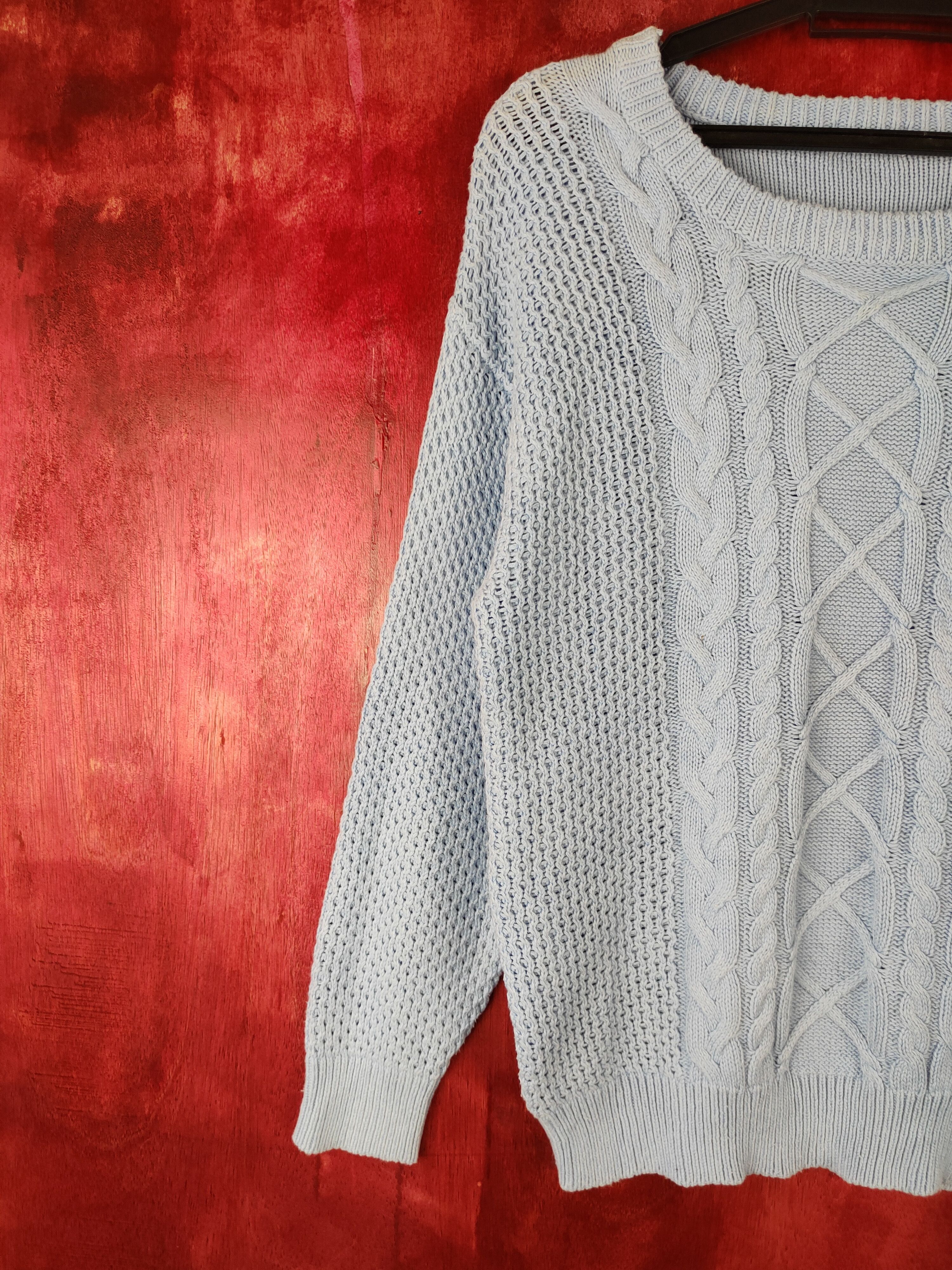 Homespun Knitwear × Japanese Brand GU Light Blue Shag Shaggy Fur Mohair Knitwear #S375 Size US M / EU 48-50 / 2 - 3 Thumbnail