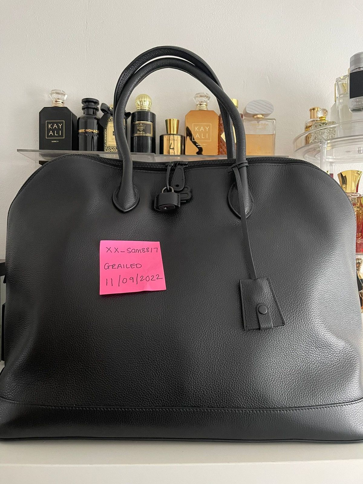 Balenciaga Logo Projector Large Handbag in Black