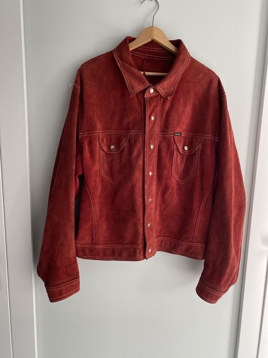 Diesel Burgundy Oldschool Diesel Vintage Suede Leather Jacket 90s | Grailed
