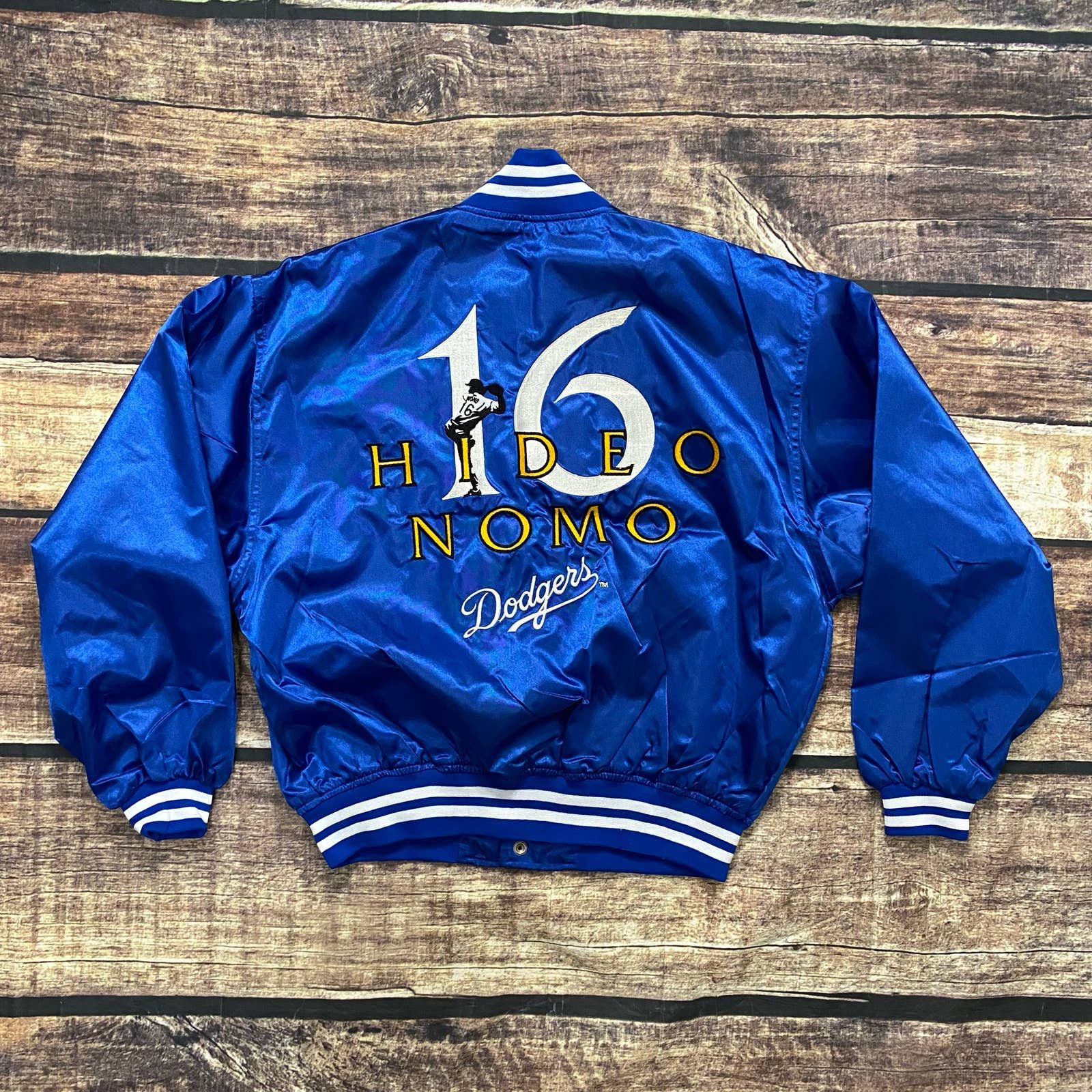 Hideo Nomo Los Angeles Dodgers Vintage Jacket MLB Baseball Varsity deals Bomber NEW