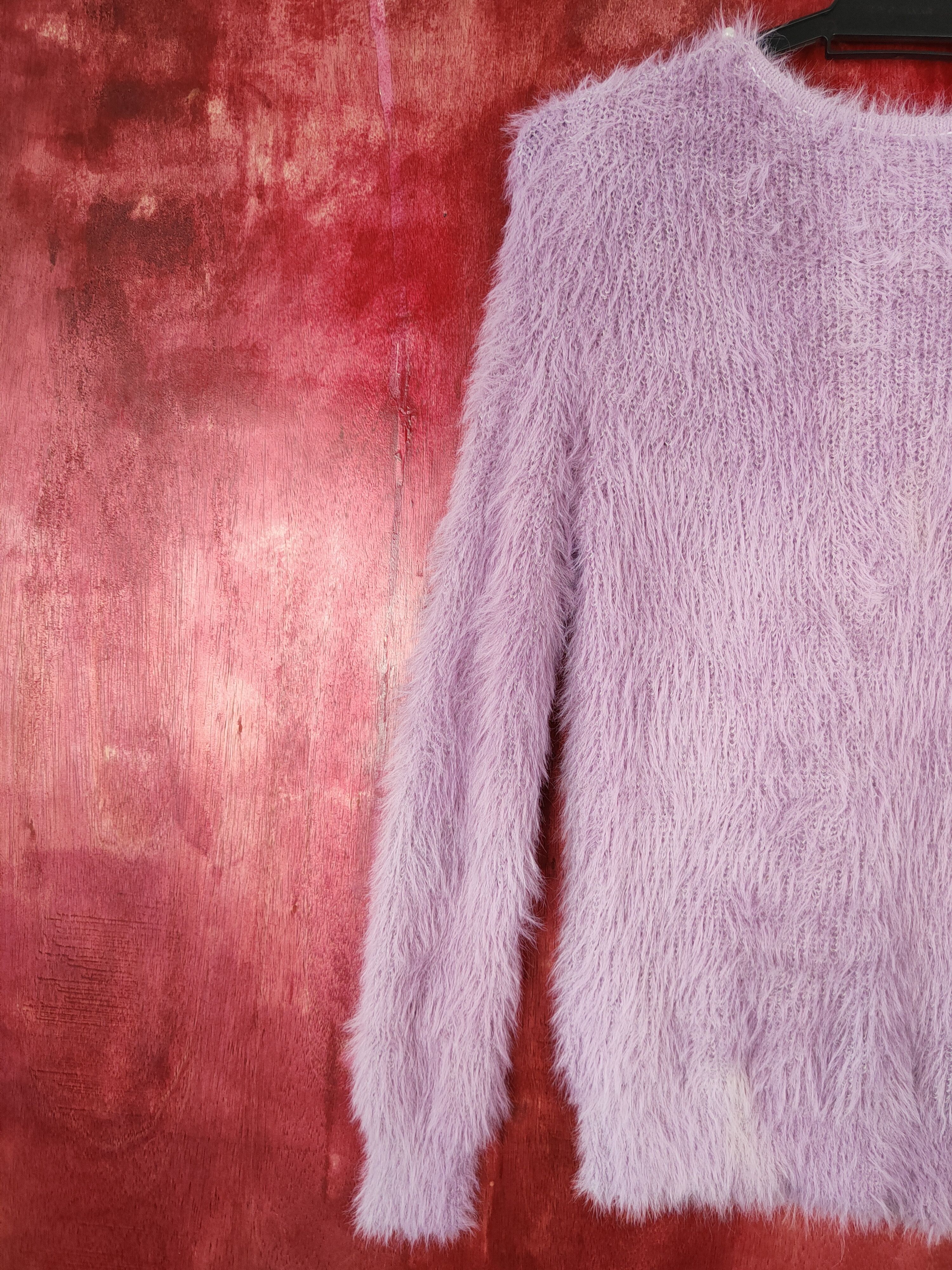 Homespun Knitwear × Japanese Brand Persodea Purple Shag Shaggy Fur Mohair Knitwear #S367 Size M / US 6-8 / IT 42-44 - 6 Thumbnail