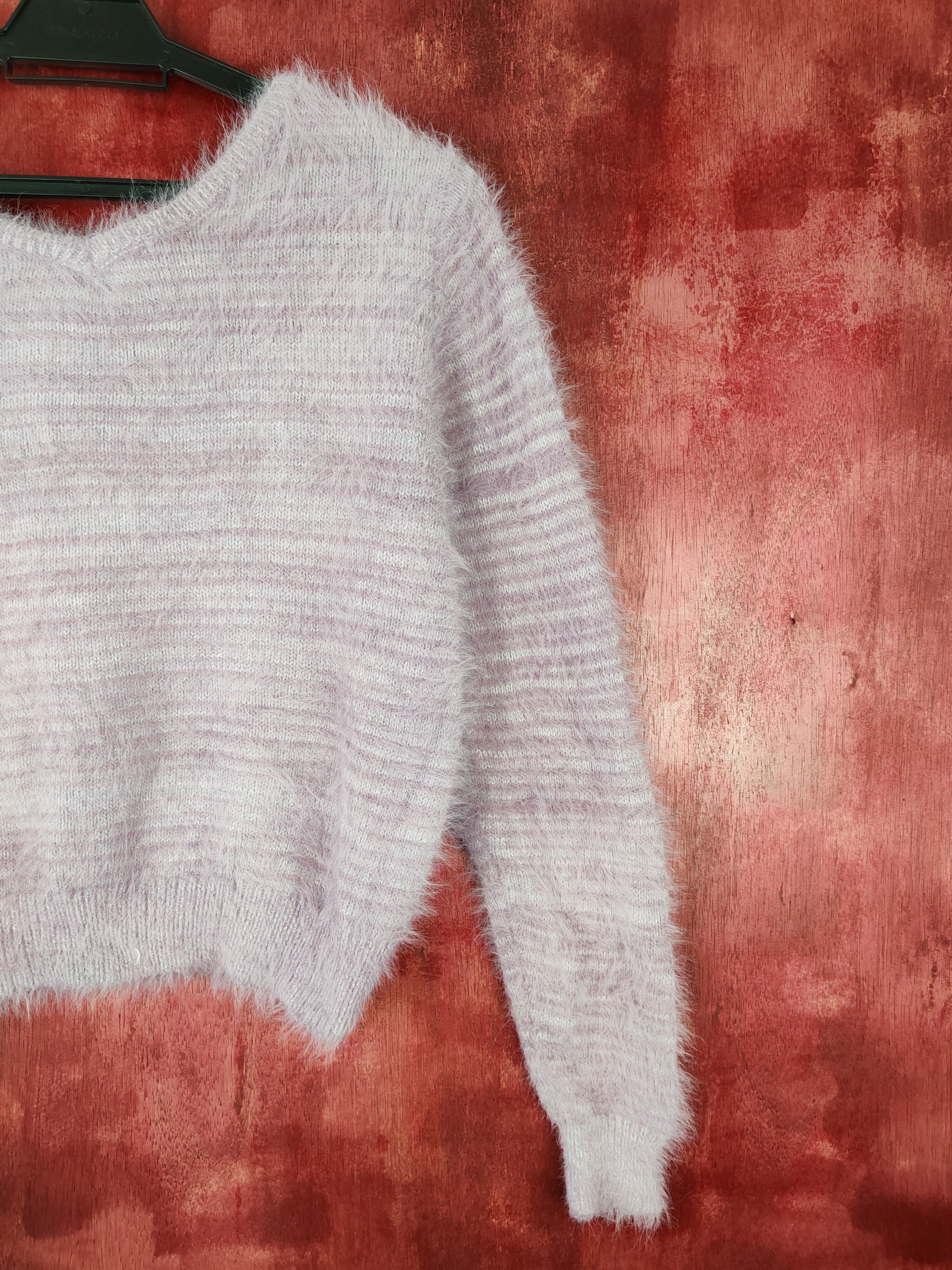 Vintage HK Works London Purple shag shaggy mohair Cardigan #S362 Size M / US 6-8 / IT 42-44 - 7 Thumbnail