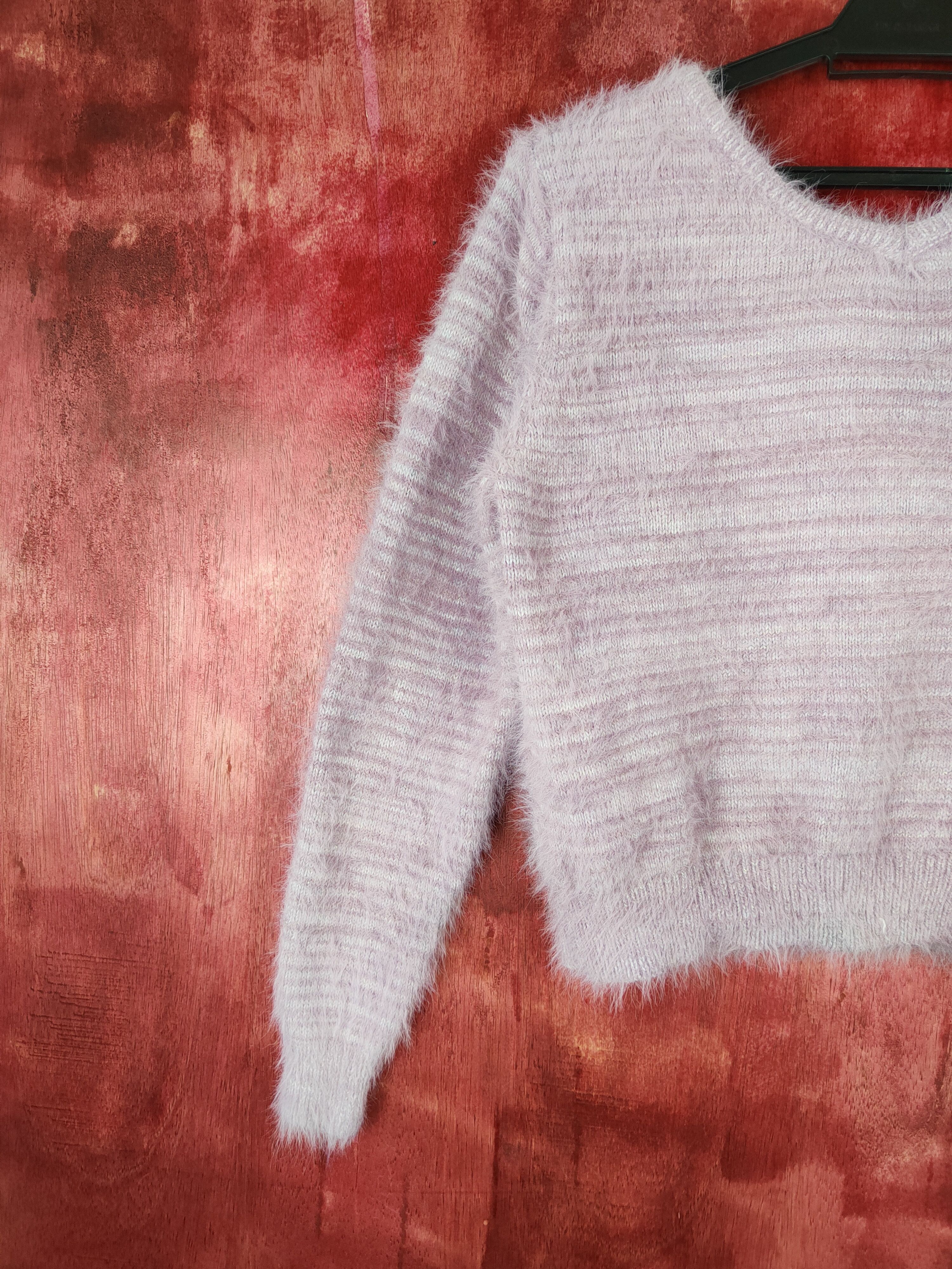 Vintage HK Works London Purple shag shaggy mohair Cardigan #S362 Size M / US 6-8 / IT 42-44 - 6 Thumbnail