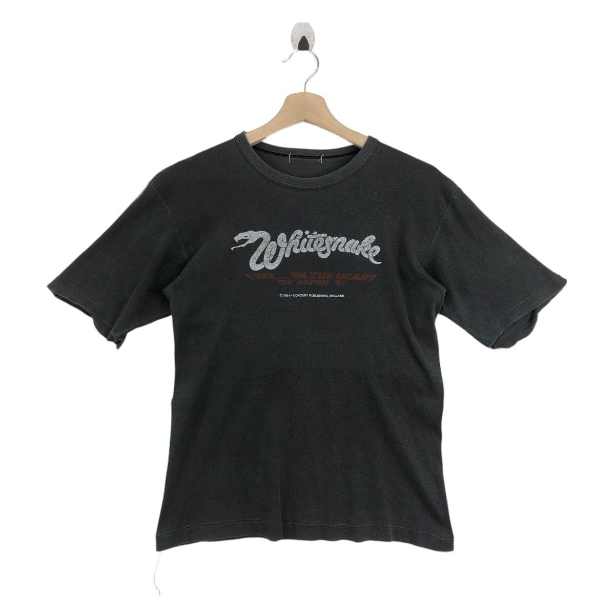 Vtg 90' WHITESNAKE Distressed Band Top Tees Tshirt