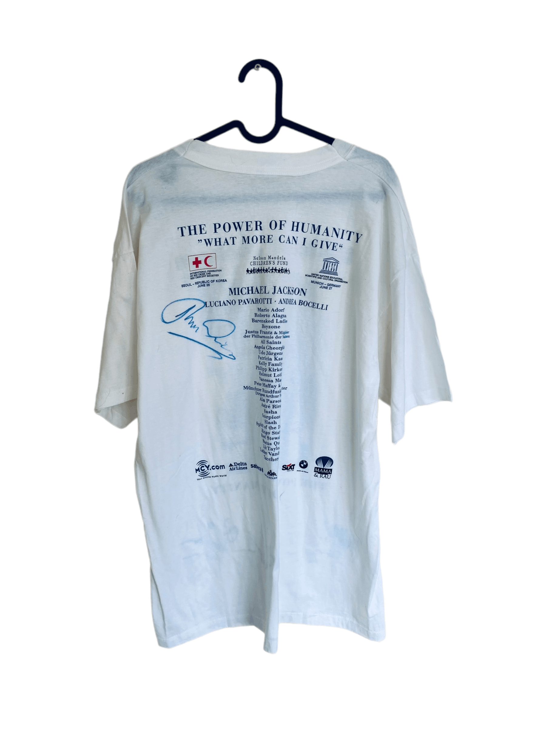 Band Tees × Michael Jackson Michael Jackson the power of humanity1999 tee w/autographs Size US XL / EU 56 / 4 - 5 Thumbnail