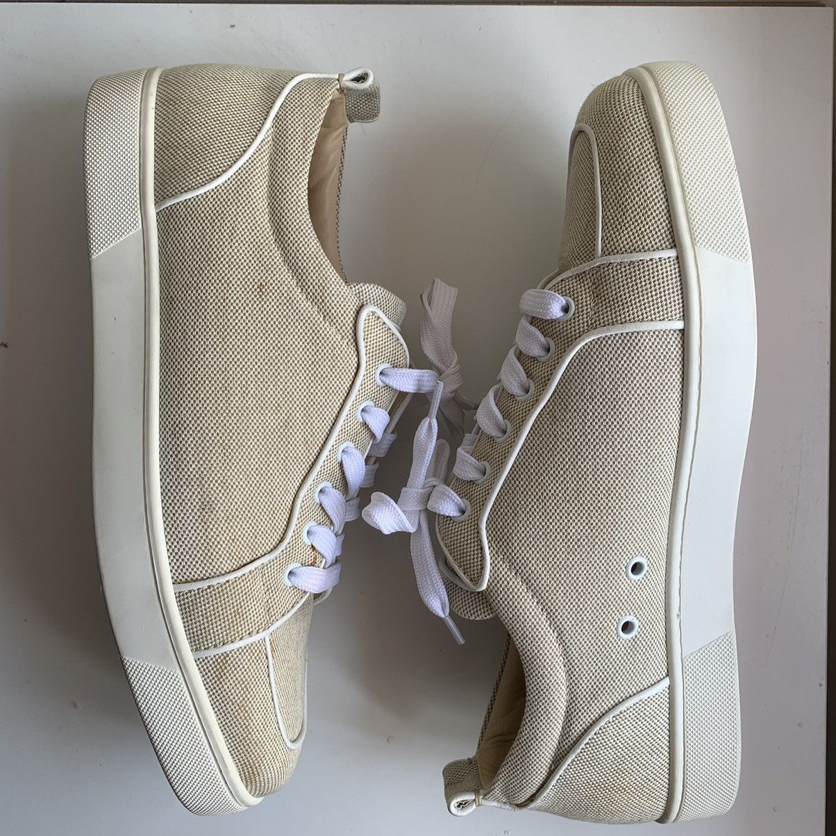 Christian Louboutin Beige Canvas Sneaker Size US 12 / EU 45 - 4 Thumbnail