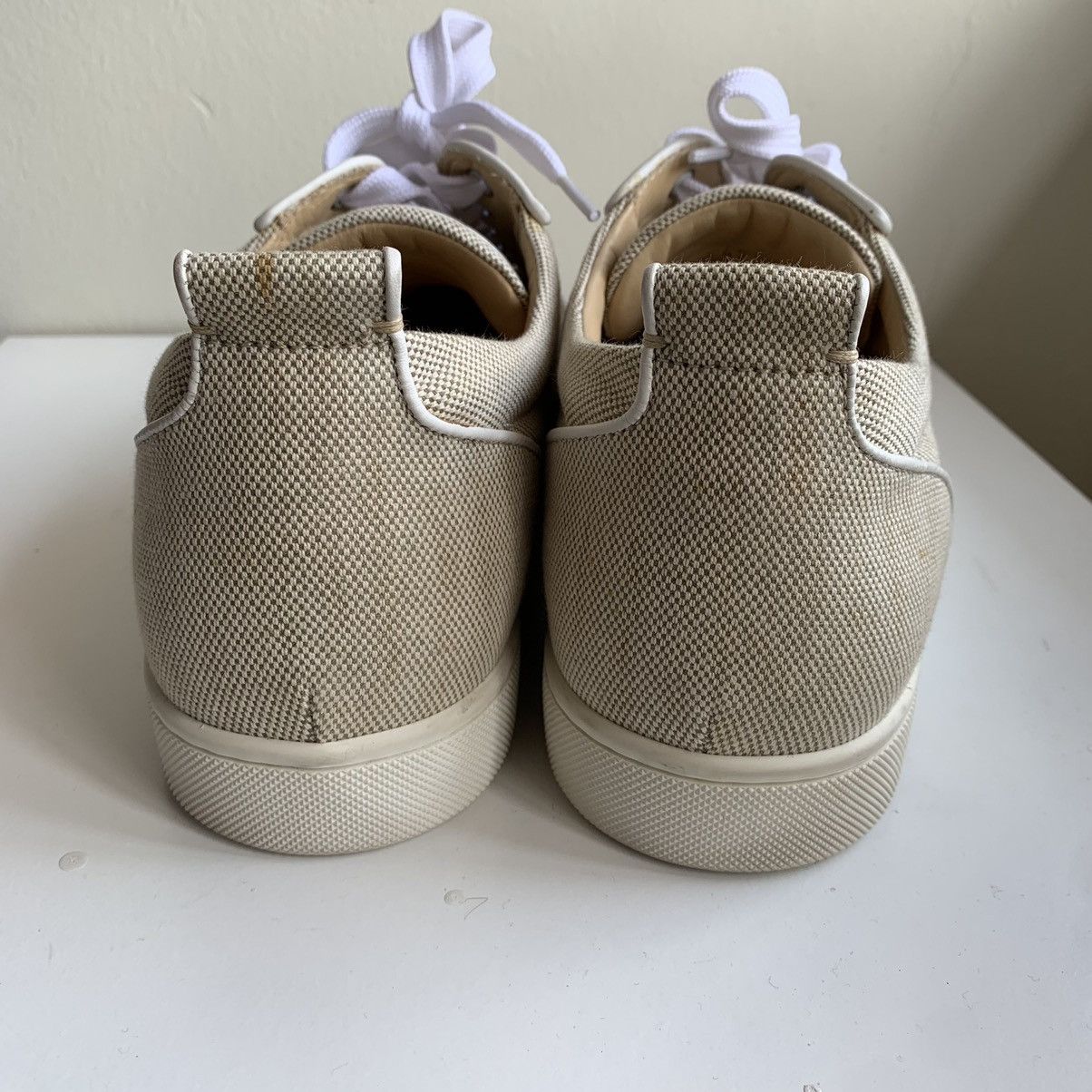 Christian Louboutin Beige Canvas Sneaker Size US 12 / EU 45 - 11 Thumbnail