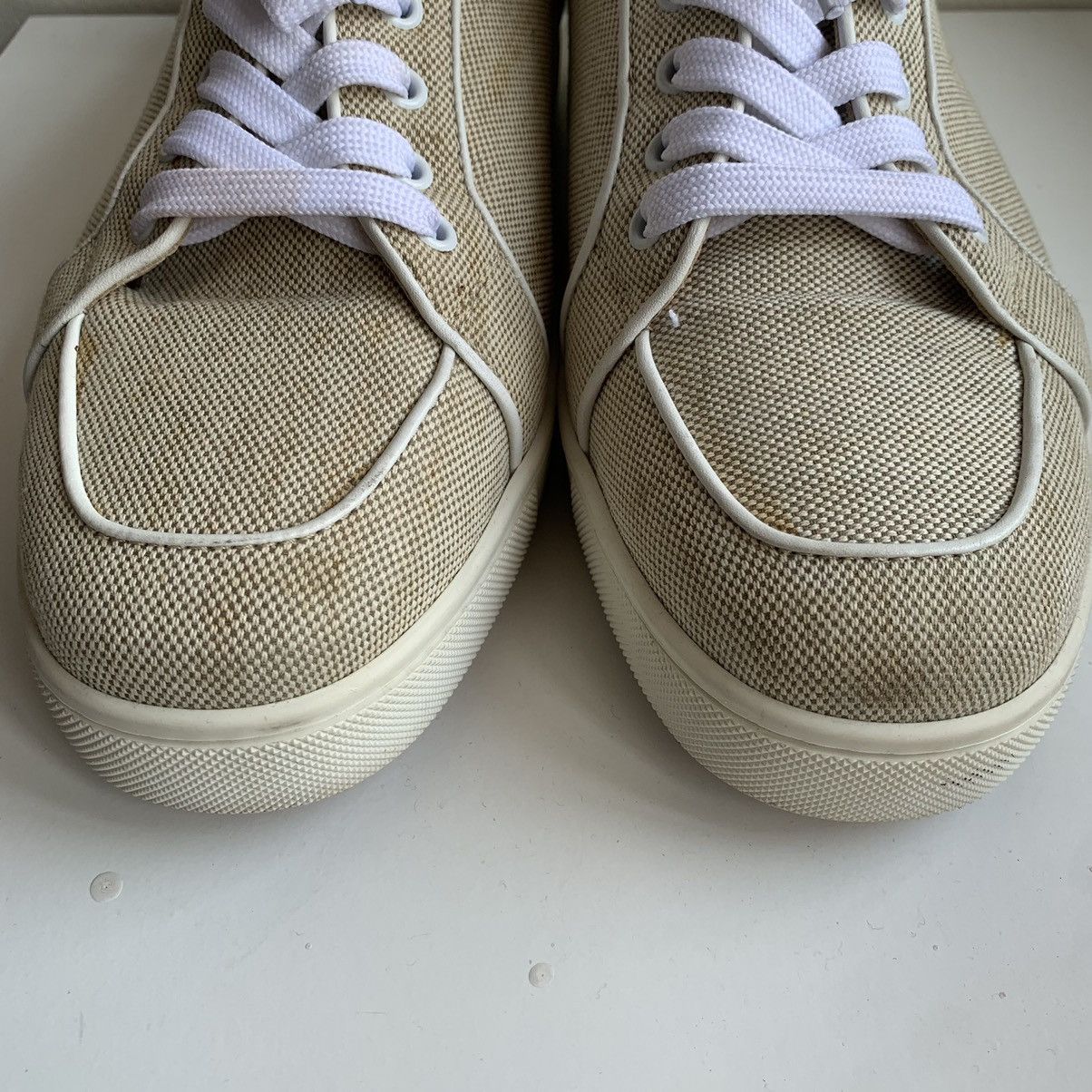 Christian Louboutin Beige Canvas Sneaker Size US 12 / EU 45 - 2 Thumbnail