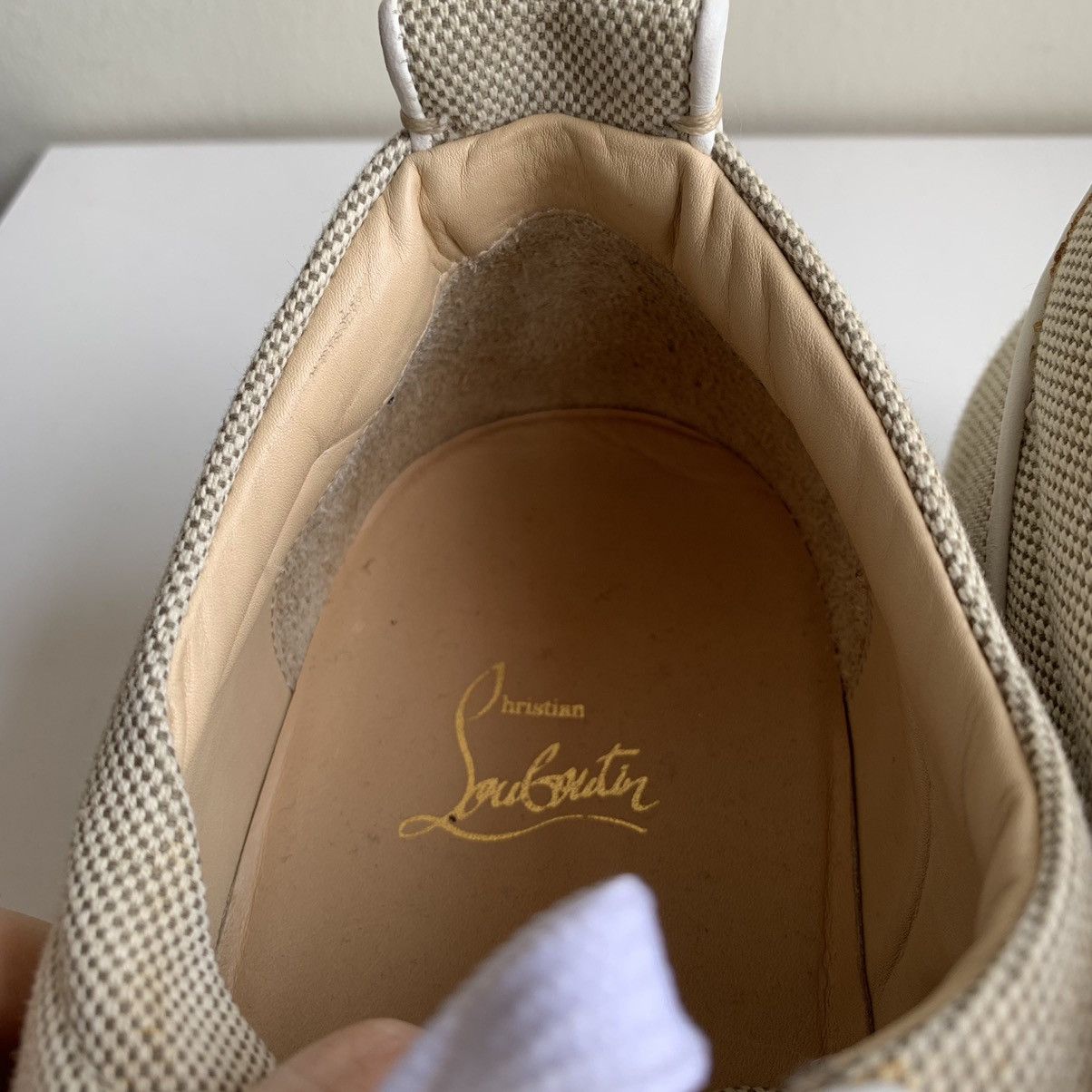 Christian Louboutin Beige Canvas Sneaker Size US 12 / EU 45 - 8 Thumbnail