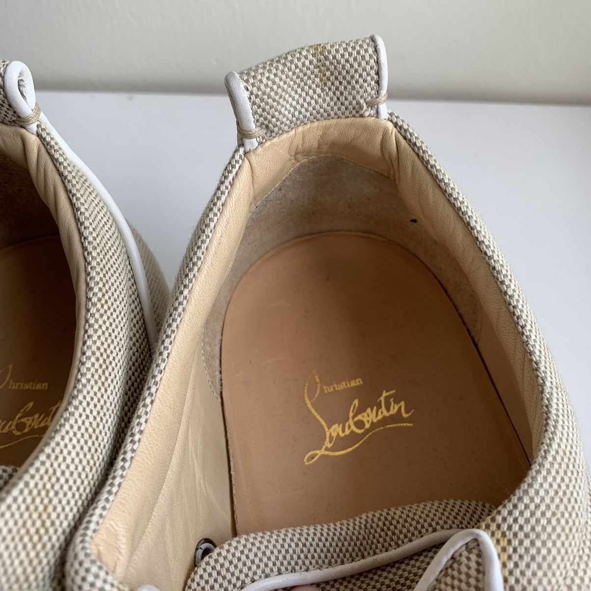 Christian Louboutin Beige Canvas Sneaker Size US 12 / EU 45 - 7 Thumbnail