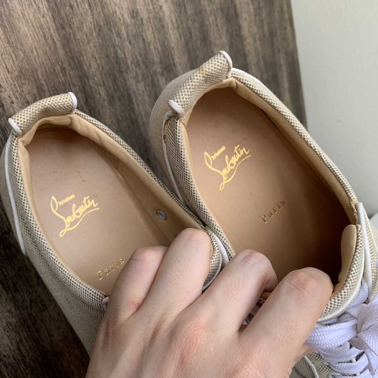 Christian Louboutin Beige Canvas Sneaker Size US 12 / EU 45 - 6 Thumbnail