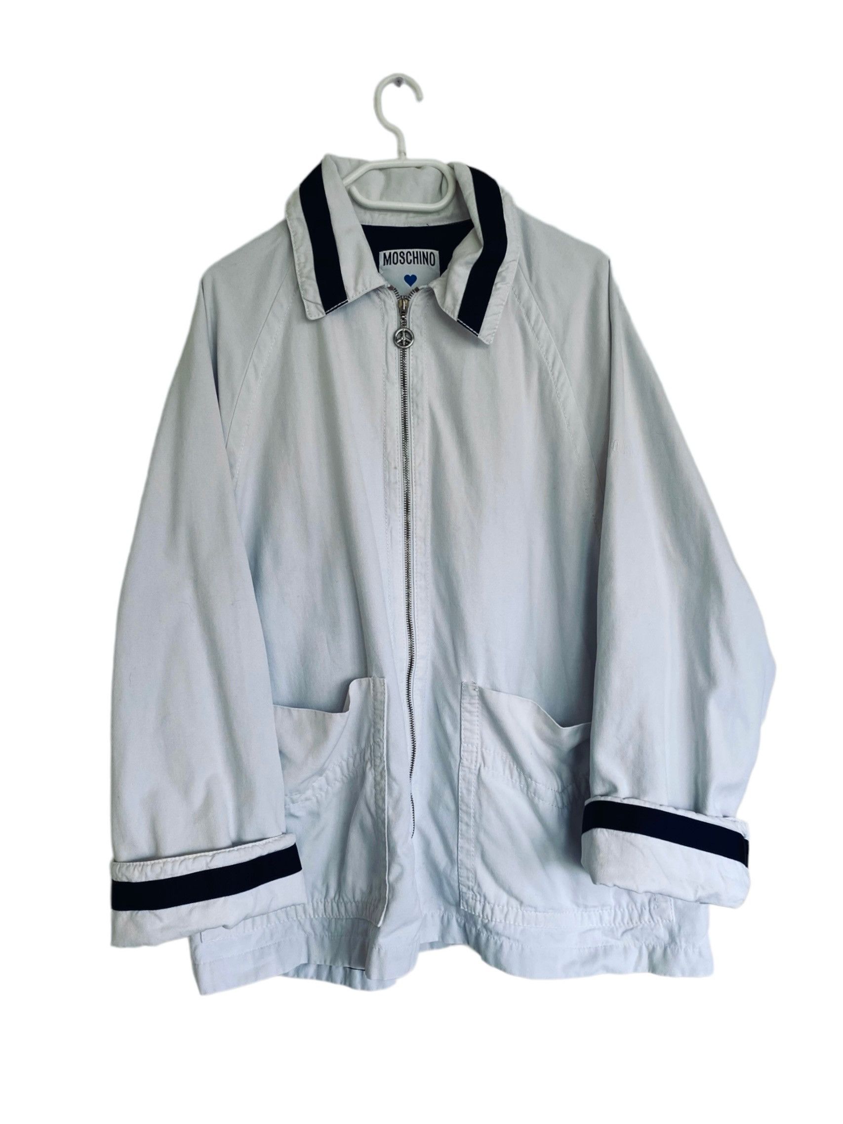Moschino Moschino white denim oversized coat, size FR44 Size L / US 10 / IT 46 - 1 Thumbnail