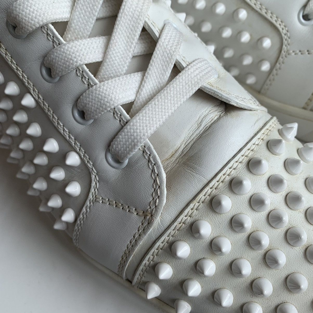 Christian Louboutin High Top White Sneakers with White Studded Toe Size US 11.5 / EU 44-45 - 16 Thumbnail