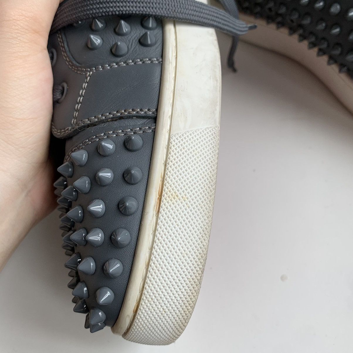 Christian Louboutin High Top Blue Sneakers with Blue Studded Toe Size US 11 / EU 44 - 18 Thumbnail