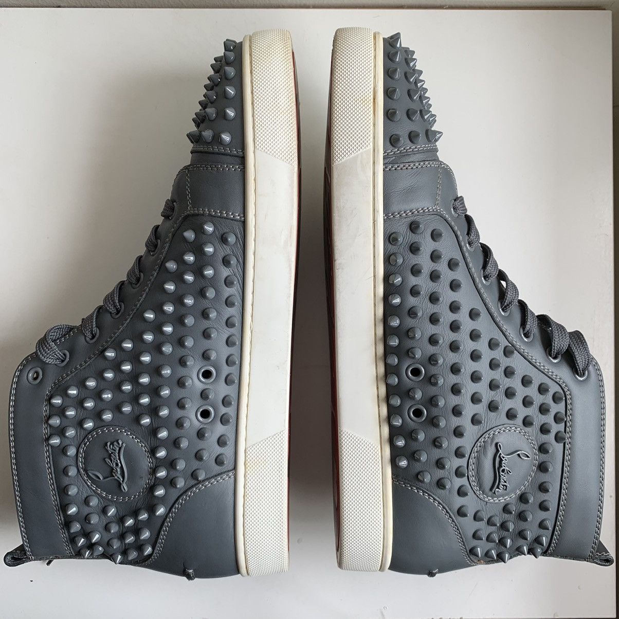 Christian Louboutin High Top Blue Sneakers with Blue Studded Toe Size US 11 / EU 44 - 10 Thumbnail