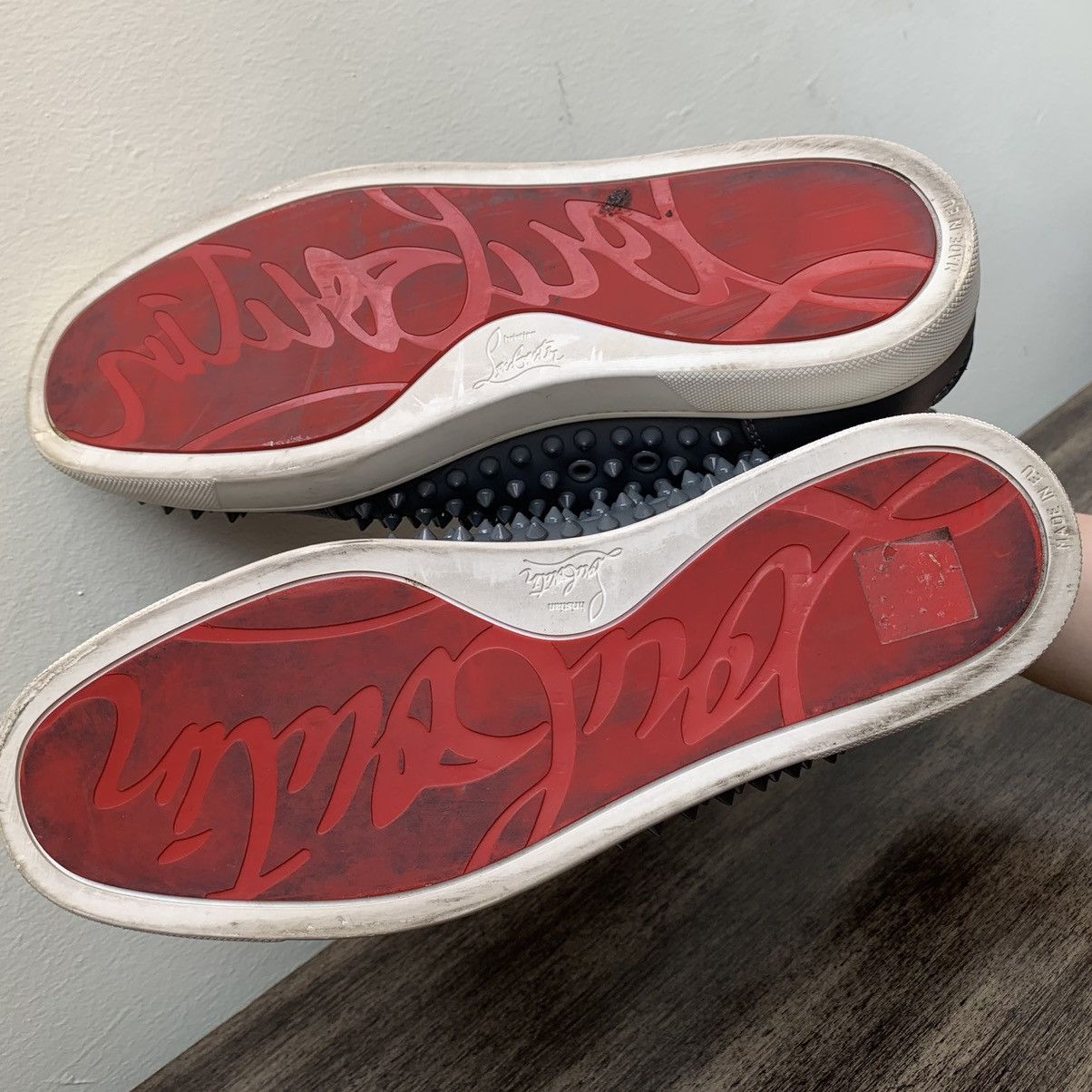 Christian Louboutin High Top Blue Sneakers with Blue Studded Toe Size US 11 / EU 44 - 12 Thumbnail