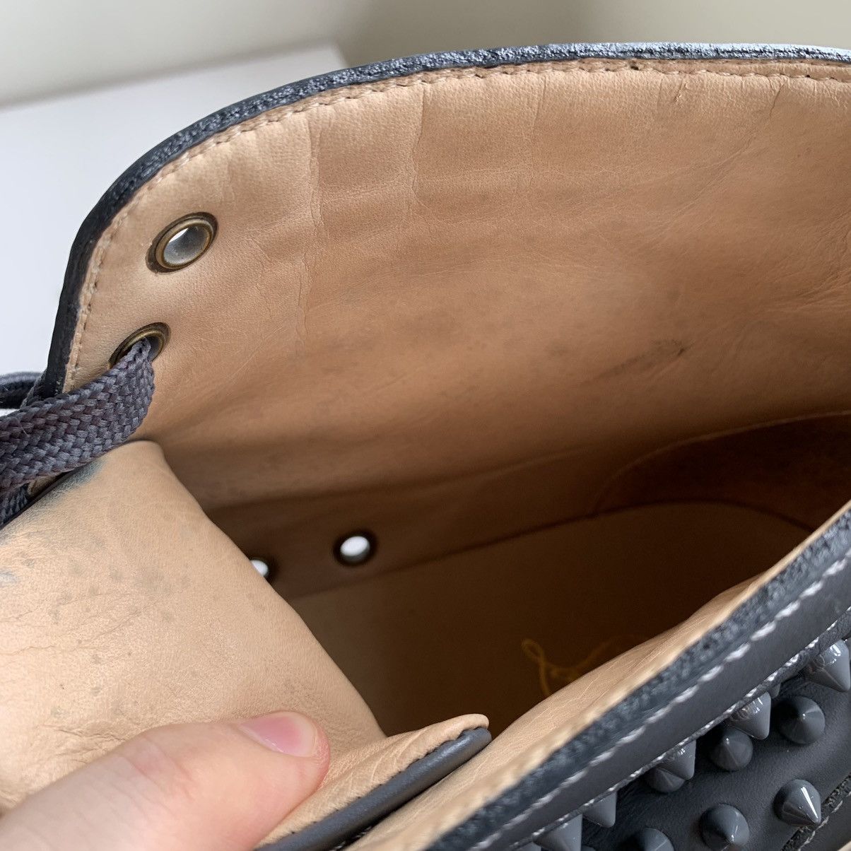 Christian Louboutin High Top Blue Sneakers with Blue Studded Toe Size US 11 / EU 44 - 21 Thumbnail